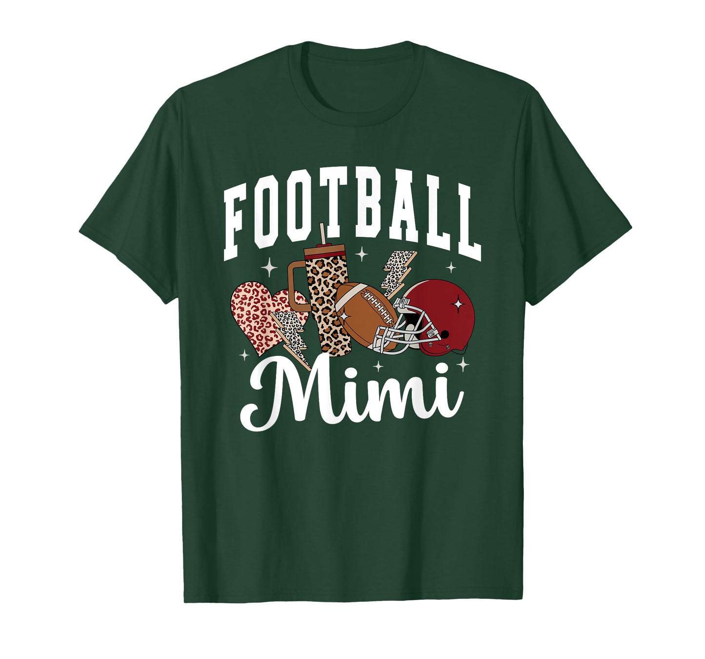 Football Mimi Leopard Football Mimi Matching Family Football T-Shirt