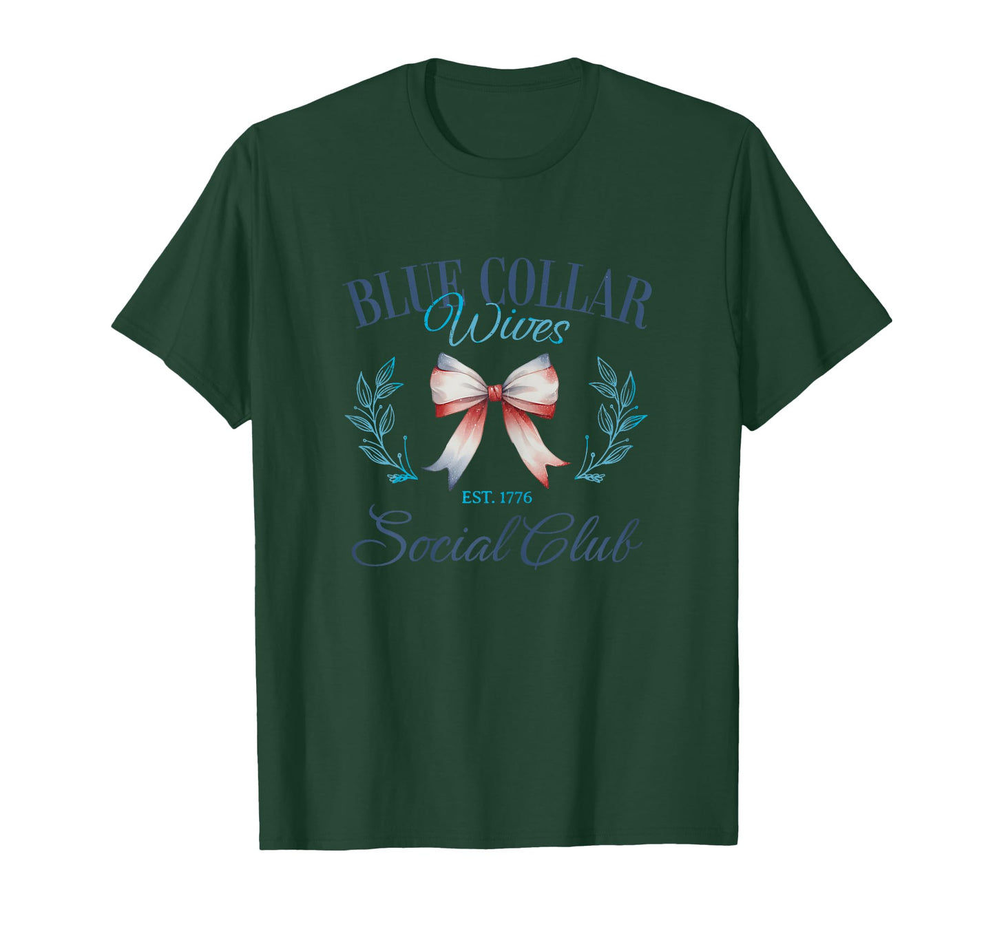 Blue Collar Wives Social Club EST 1776 4th of July Coquette T-Shirt for Women Kids