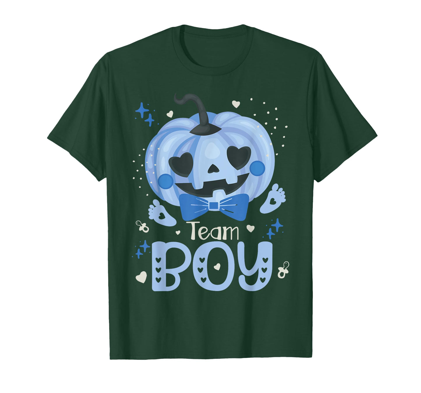 Team Boy Pumpkin Halloween Baby Gender Reveal Party Blue T-Shirt