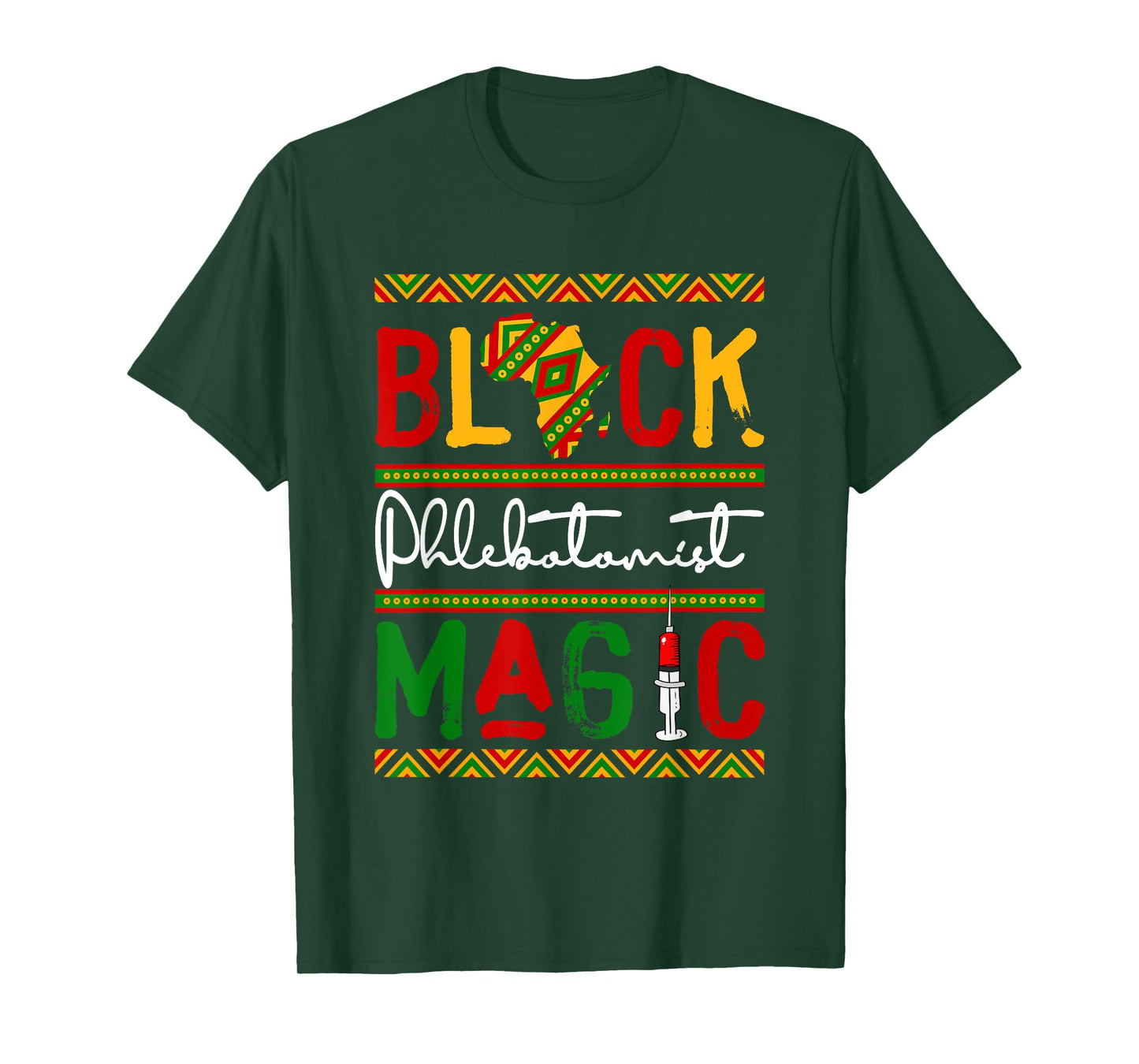 Black Costume Phlebotomist Proud Black History Month Afro T-Shirt