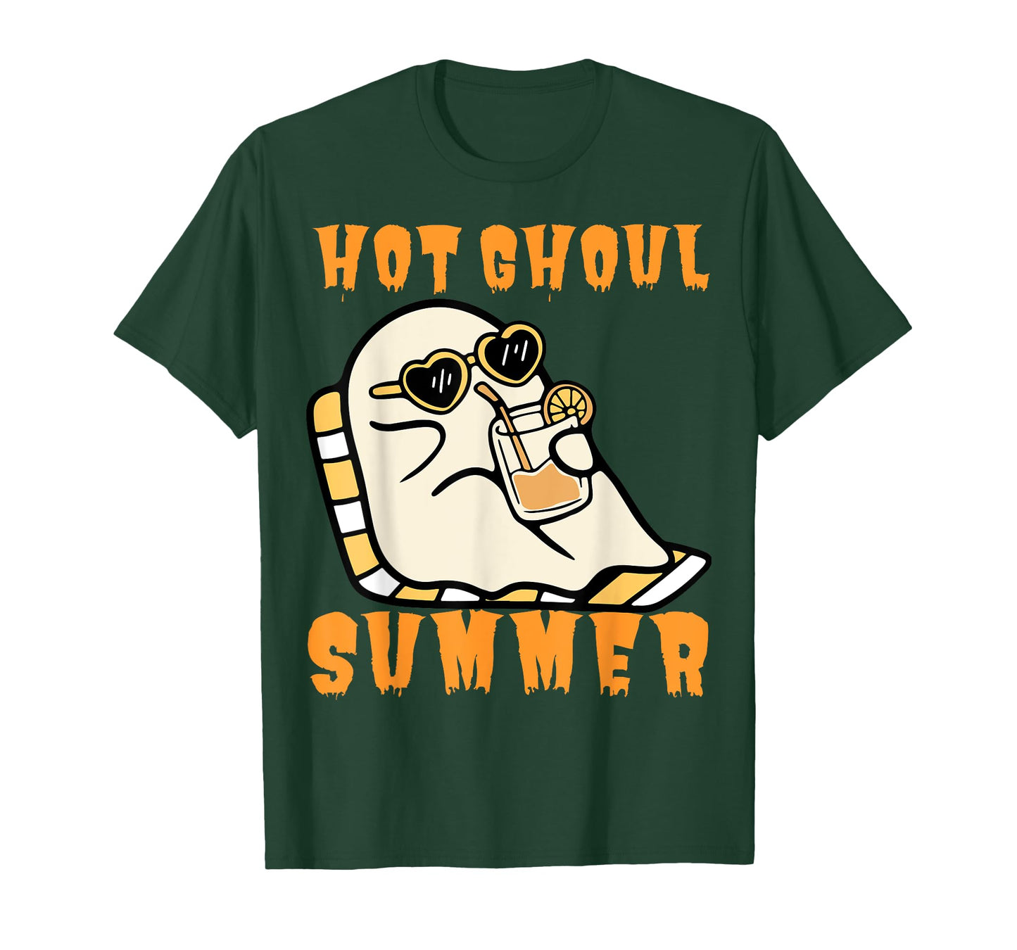Funny Hot Ghoul Summer Ghost Spooky Beach Halloween Men Women T-Shirt