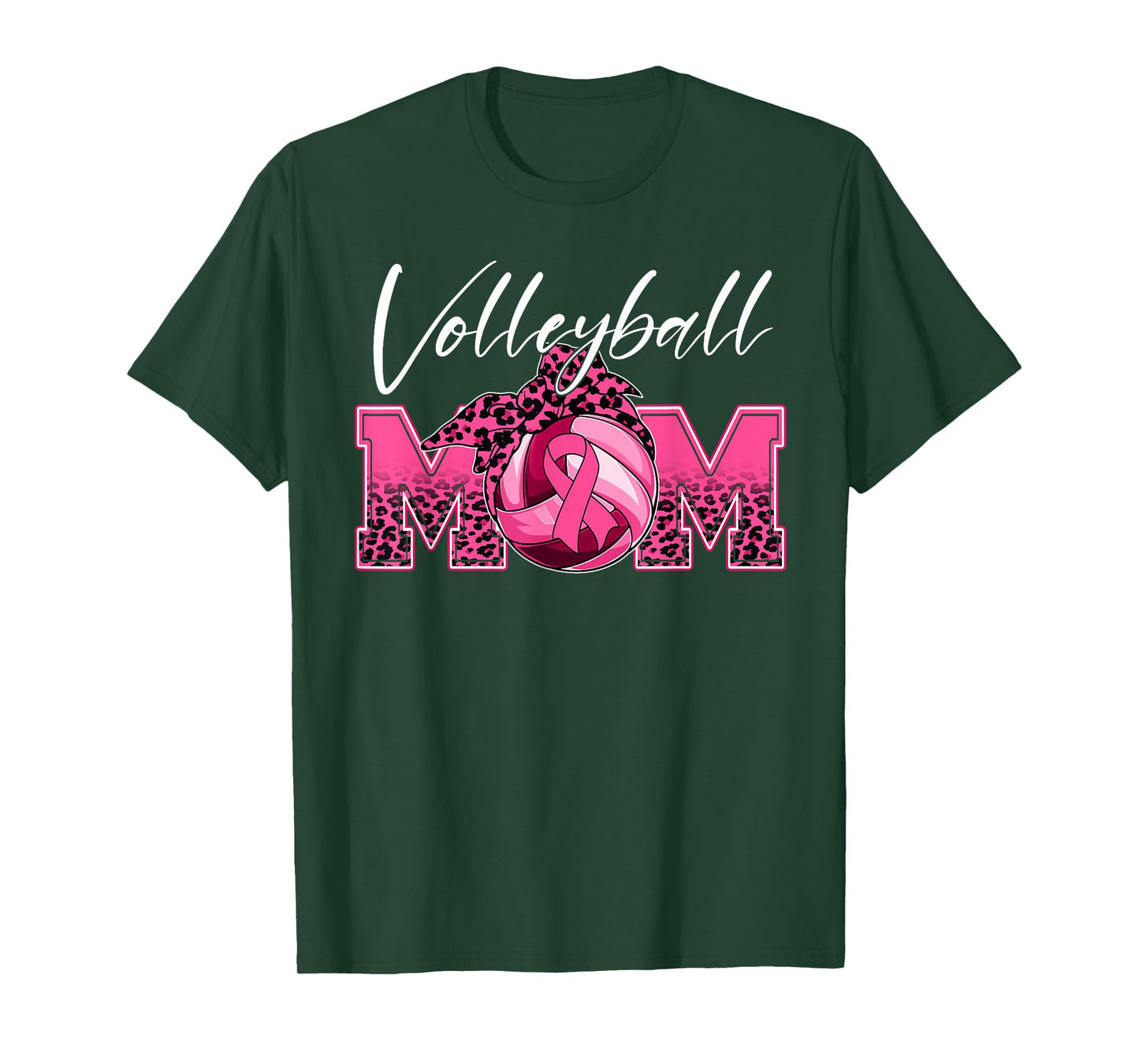 Volleyball Mom Breast Cancer Awareness Day Pink Ribbon Women T-Shirt