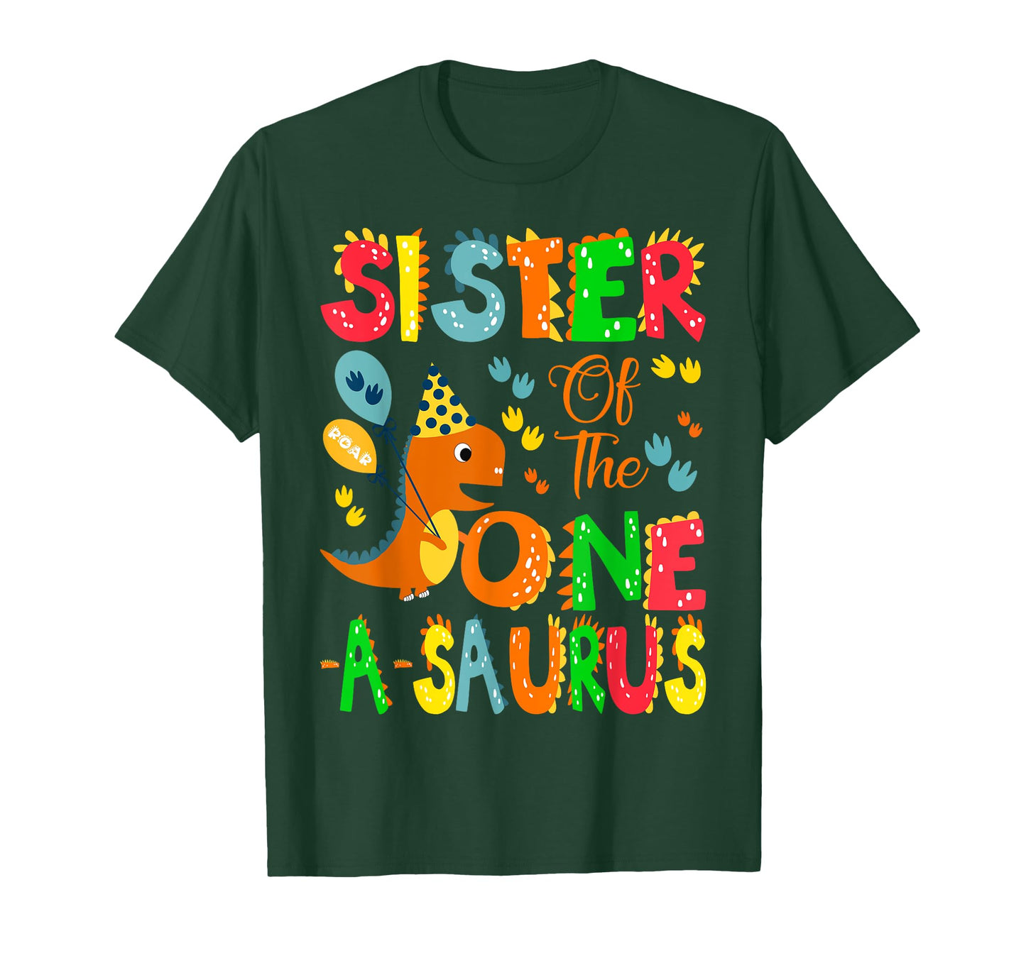 Sister of The One-A-Saurus 1St Birthday Boy Dinosaur T-Shirt