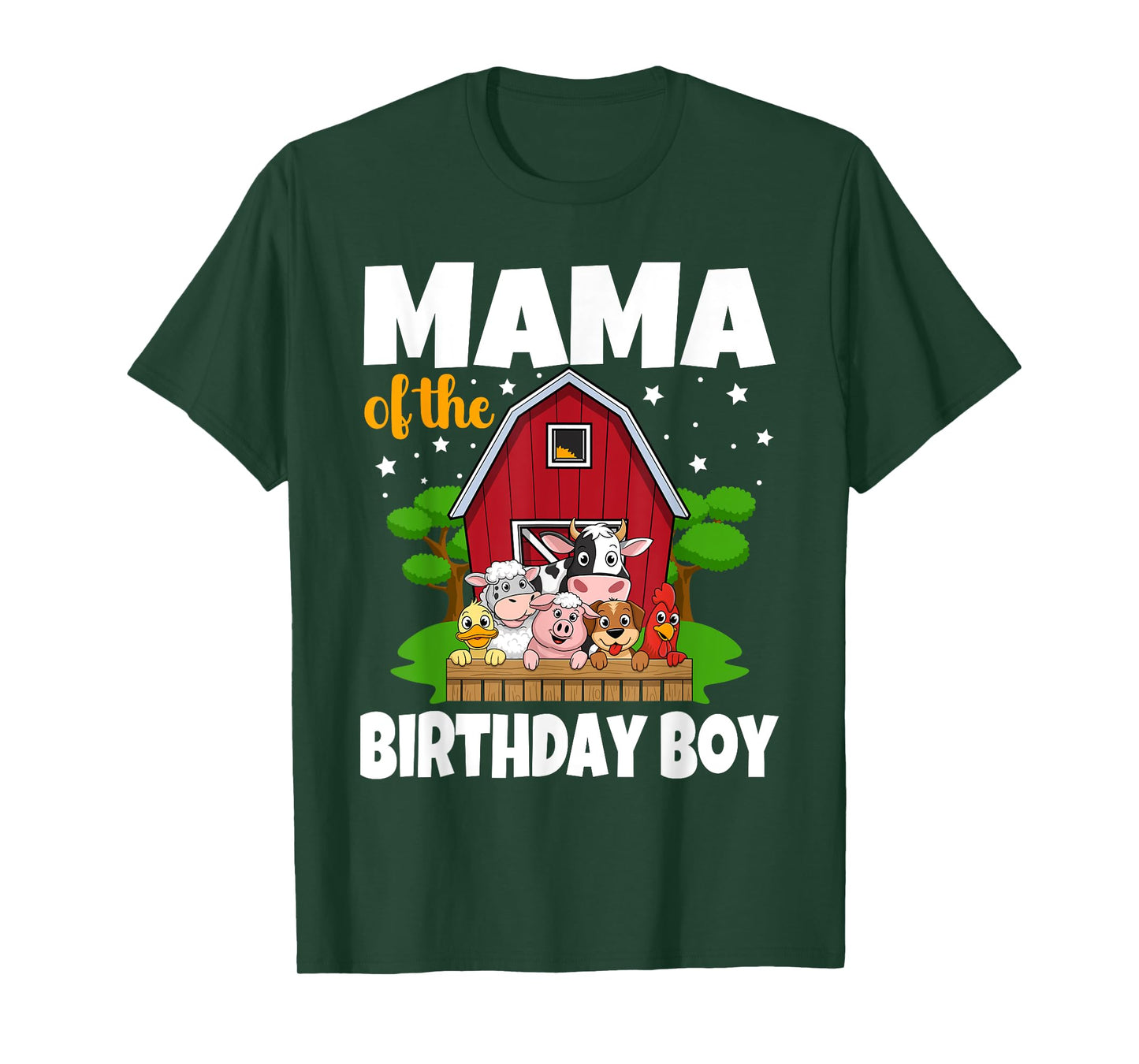 Mama Of The Birthday Boy Farm Animal Bday Party Celebration T-Shirt
