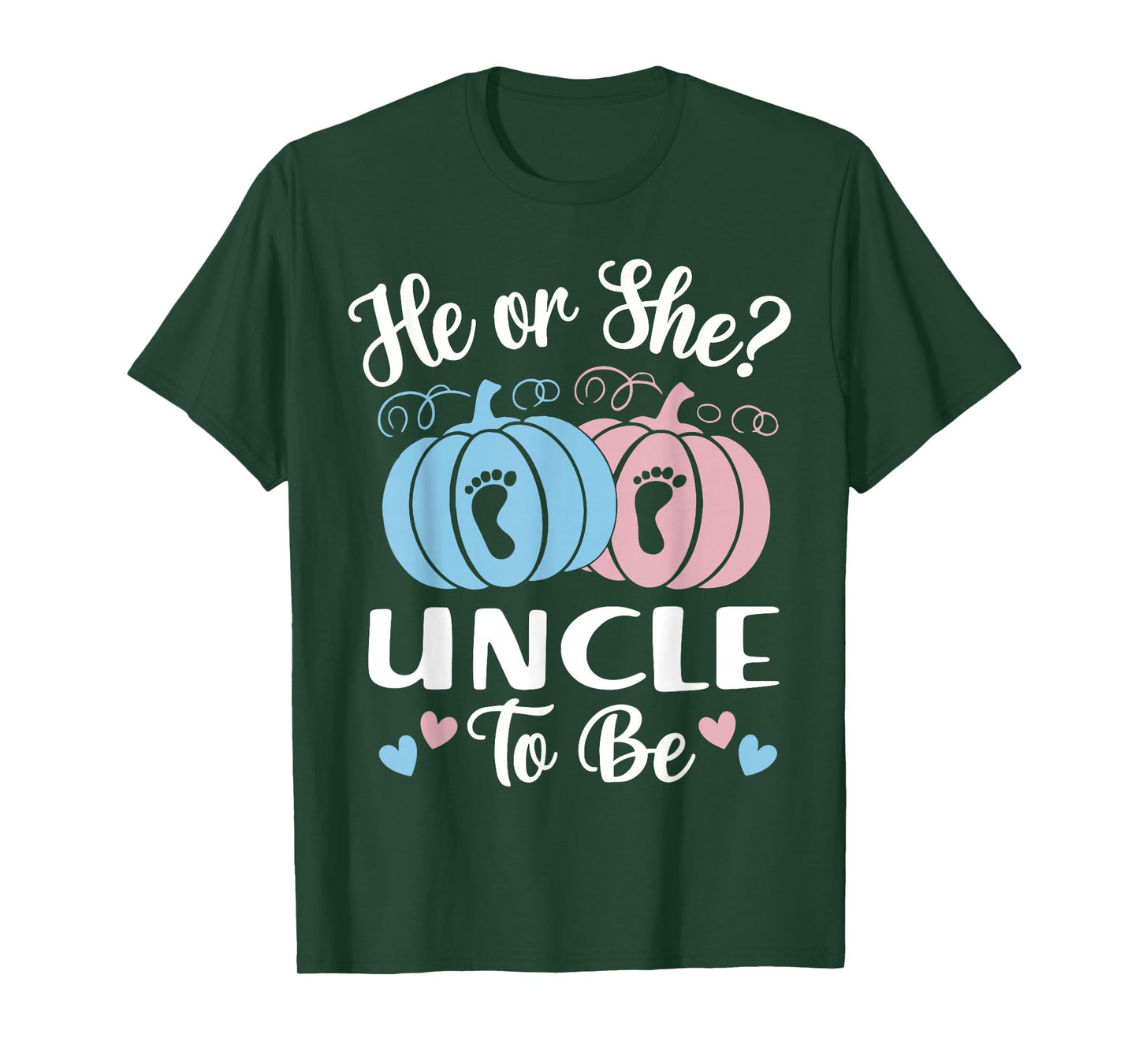 Halloween He or She Uncle to Be Pumpkin Gender Reveal T-Shirt