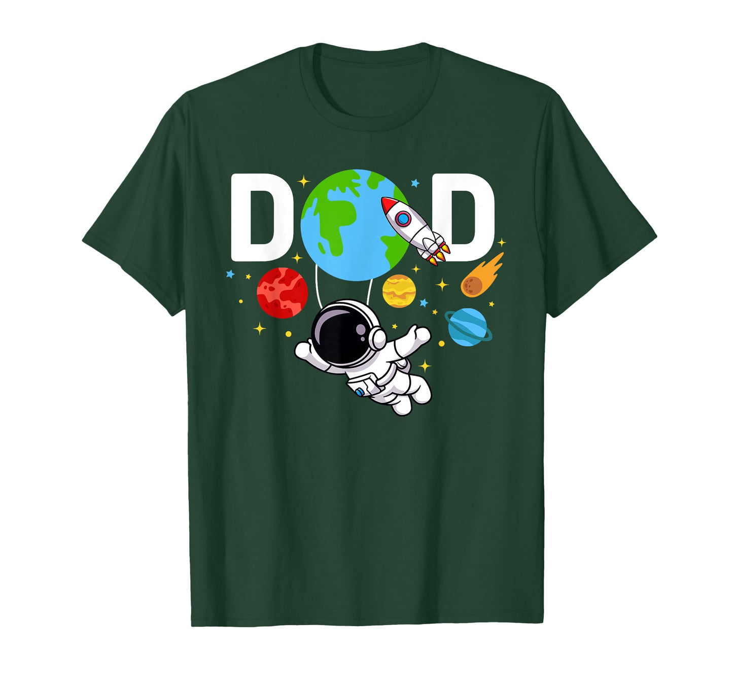 Dad Daddy Father Space Astronaut Birthday Family Matching T-Shirt