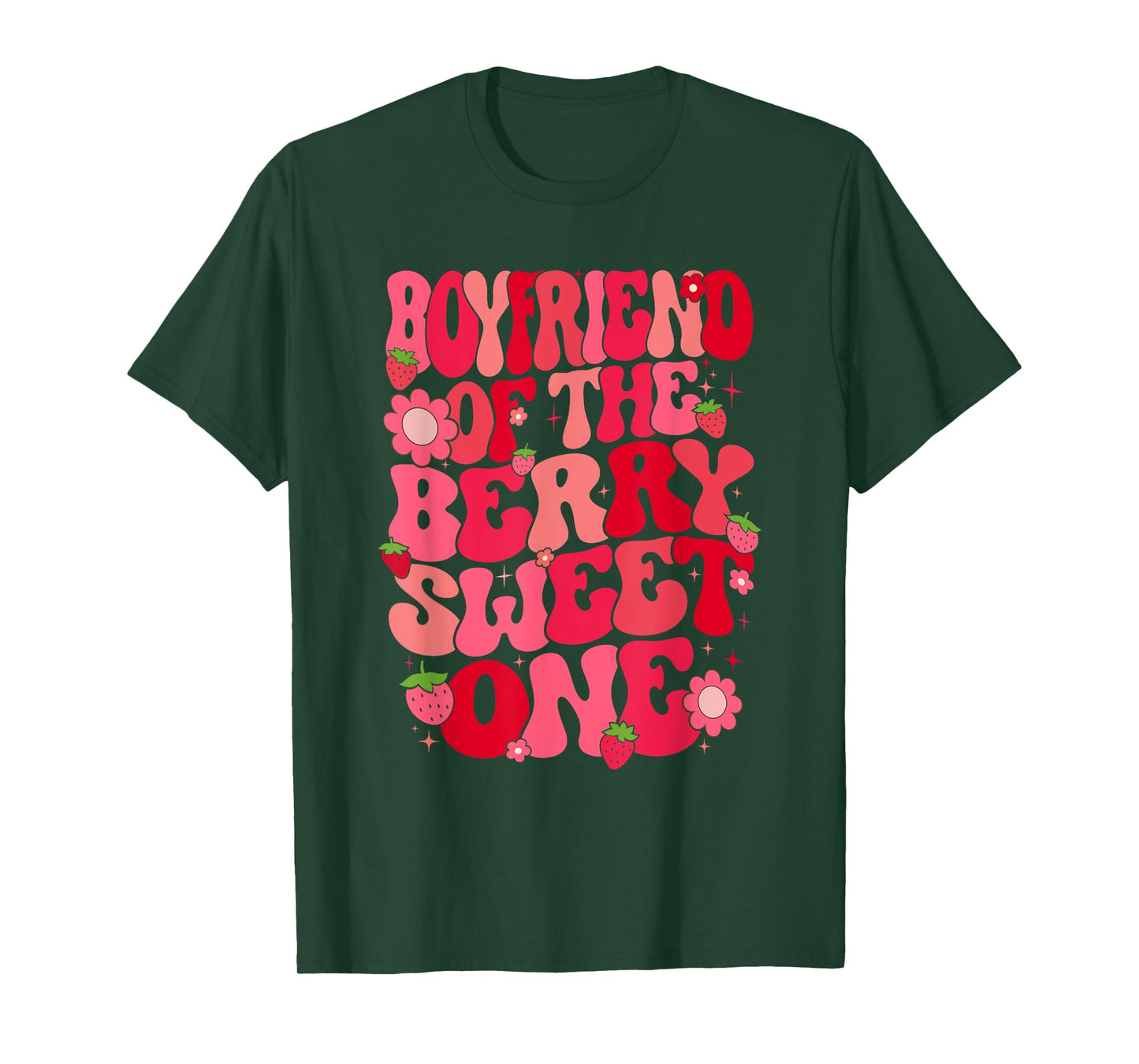 Boyfriend Of The Berry Sweet One Strawberry First Birthday T-Shirt