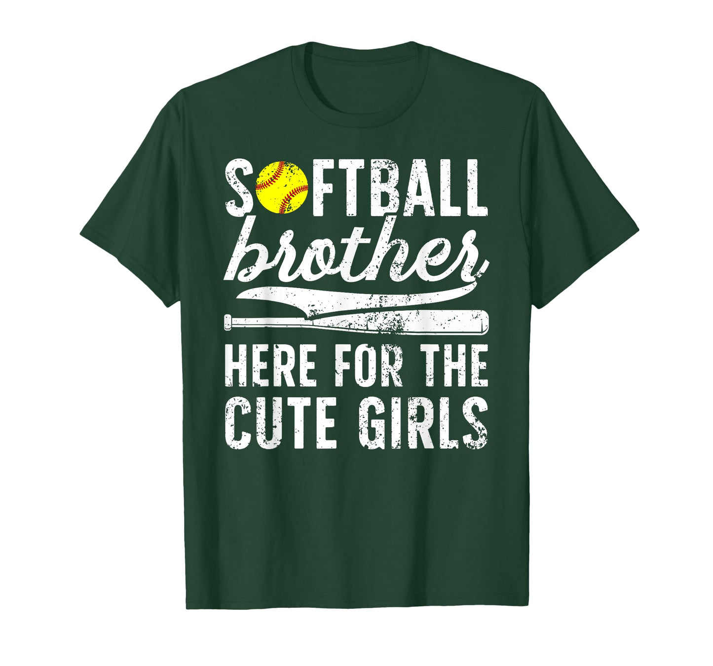 Softball Brother Here For The Cute Girls Softball Bro T-Shirt