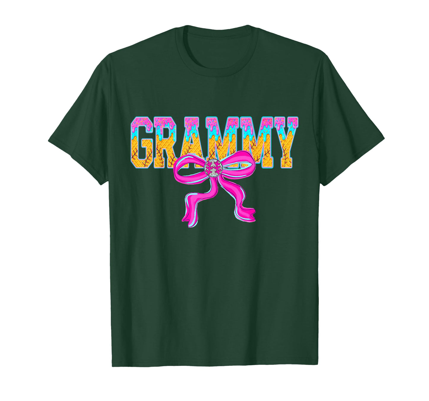 Baseball Grammy Ice Cream Drip Game Day Family Matching T-Shirt