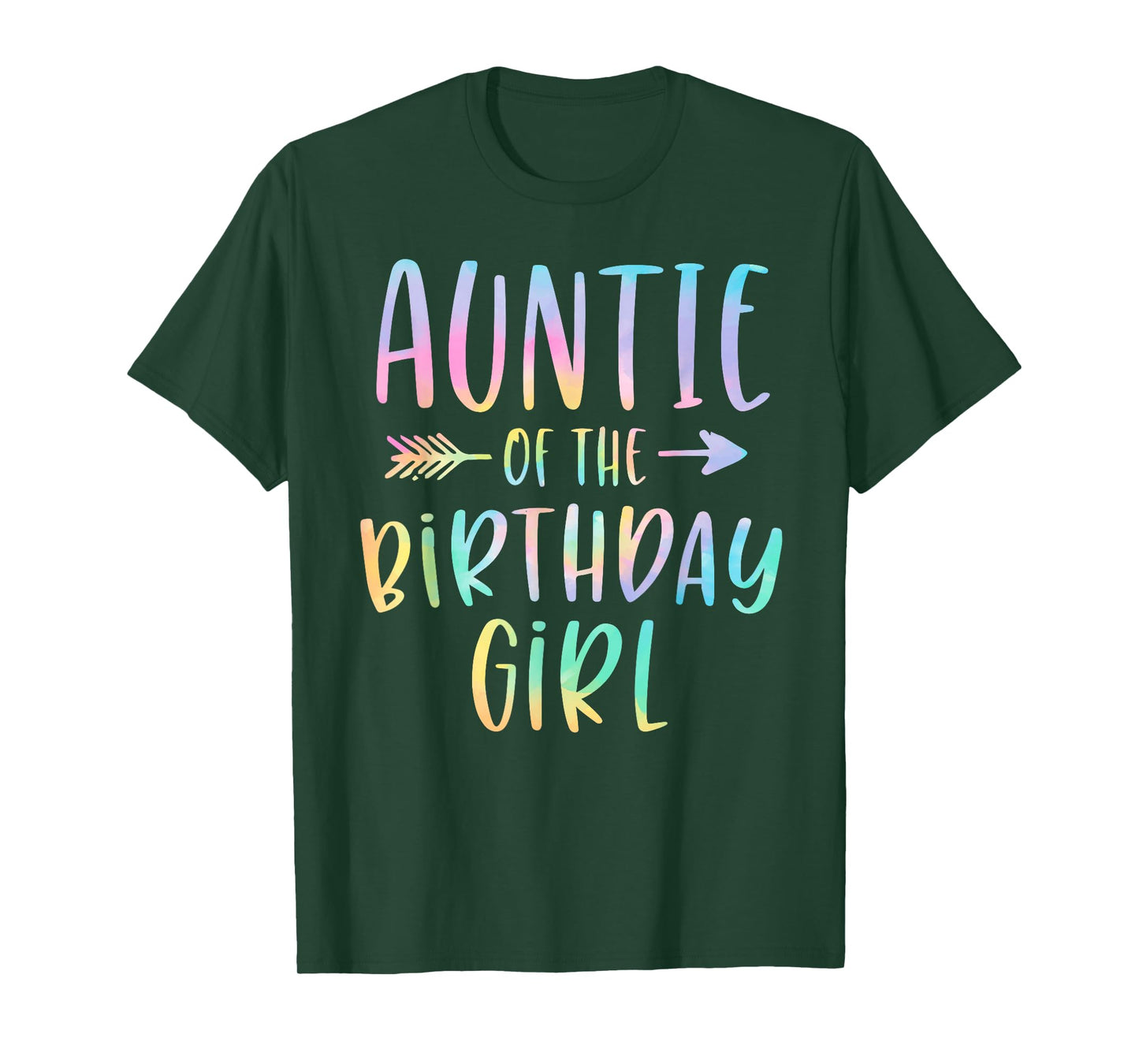 Auntie of the Birthday Girl Tie Dye Colorful Bday T-Shirt