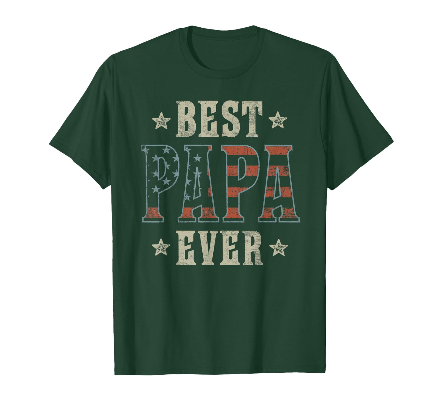 Best Papa Ever Patriotic American Flag Design Papa T-Shirt