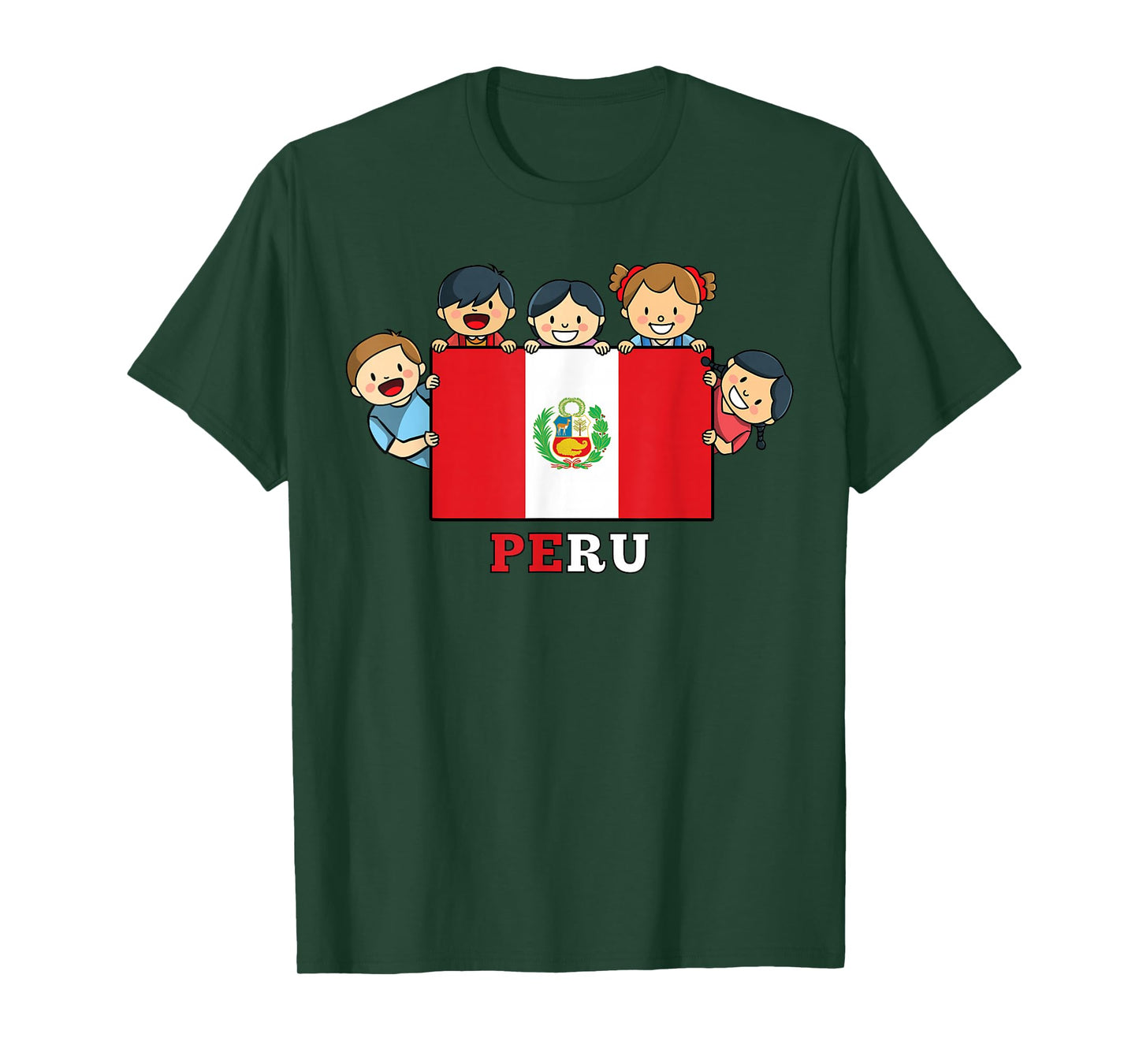 Kids Peru Flag Hispanic Heritage Month Peruvian T-Shirt