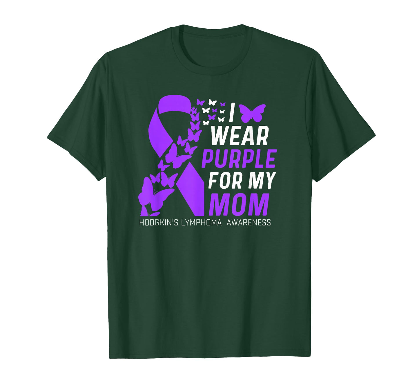 I Wear Purple for My Moms Hodgkins Lymphoma Awareness Family T-Shirt