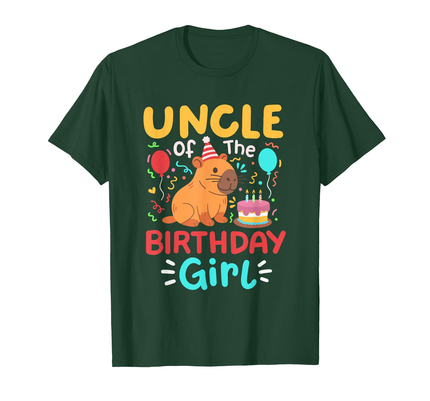 Uncle Of The Birthday Girl Capybara Bday Family Matching T-Shirt