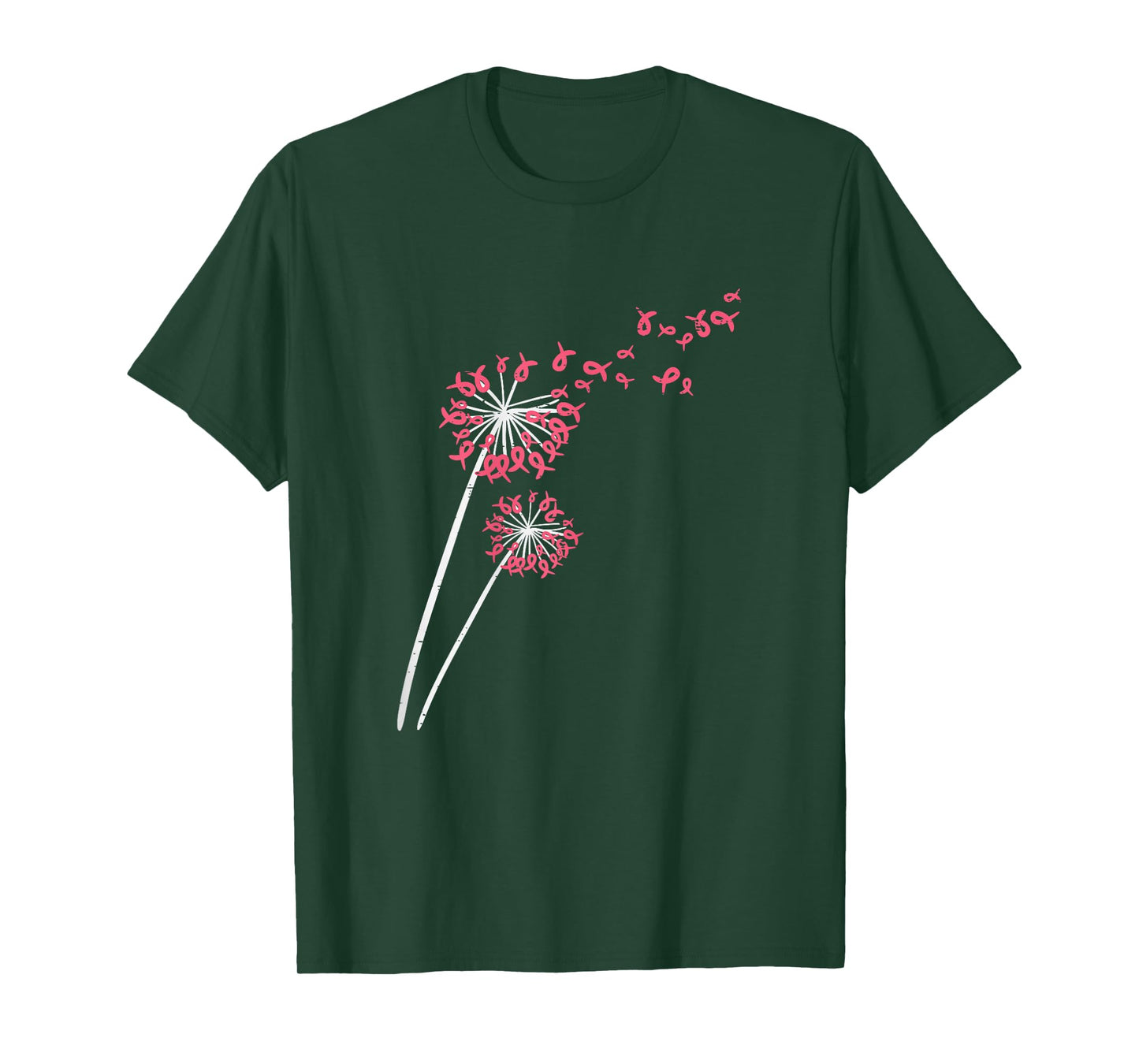 Pink Ribbon Dandelion Breast Cancer Awareness Men Women T-Shirt