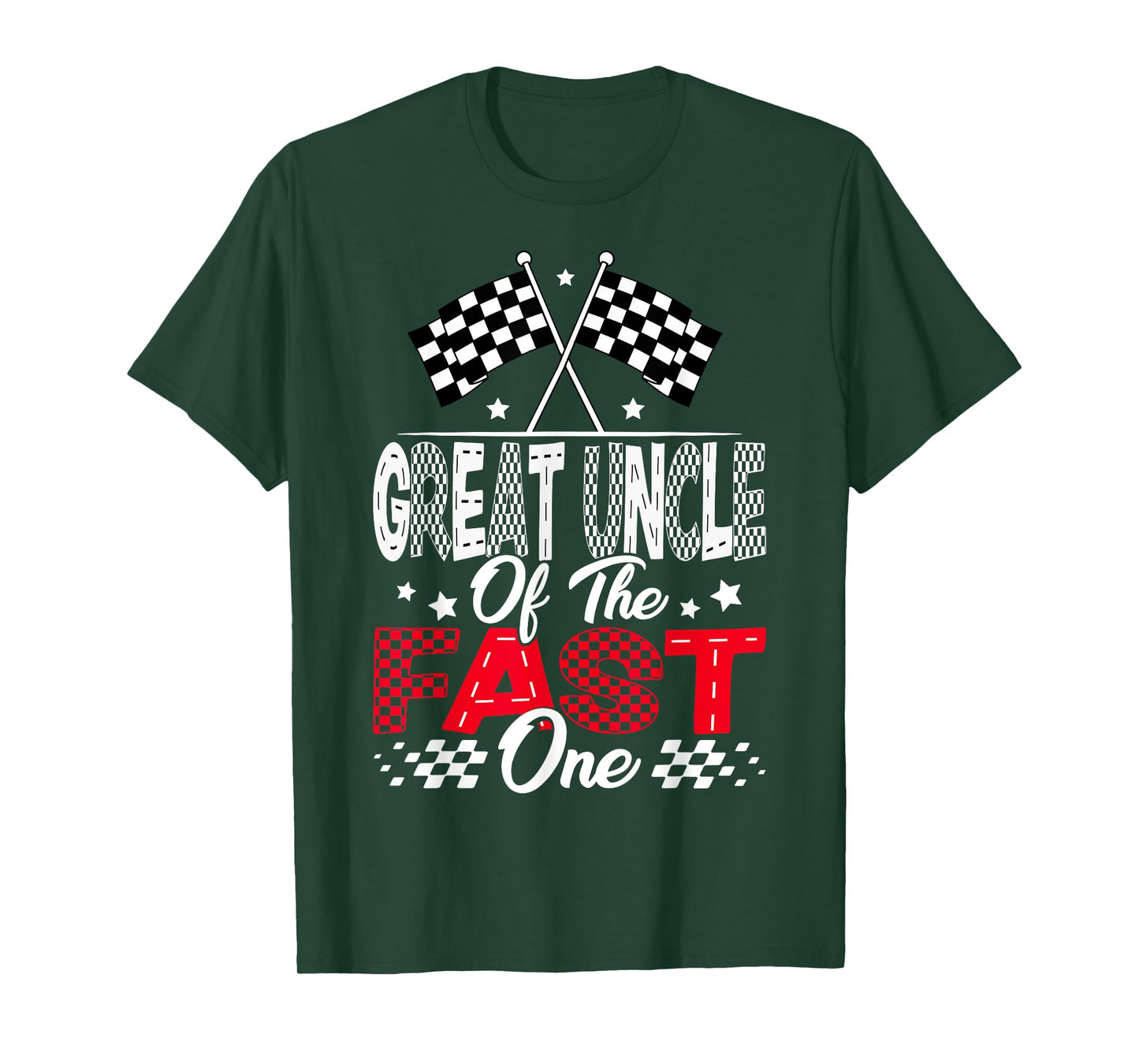 Great Uncle of The Fast One First Birthday Racing Car Family T-Shirt