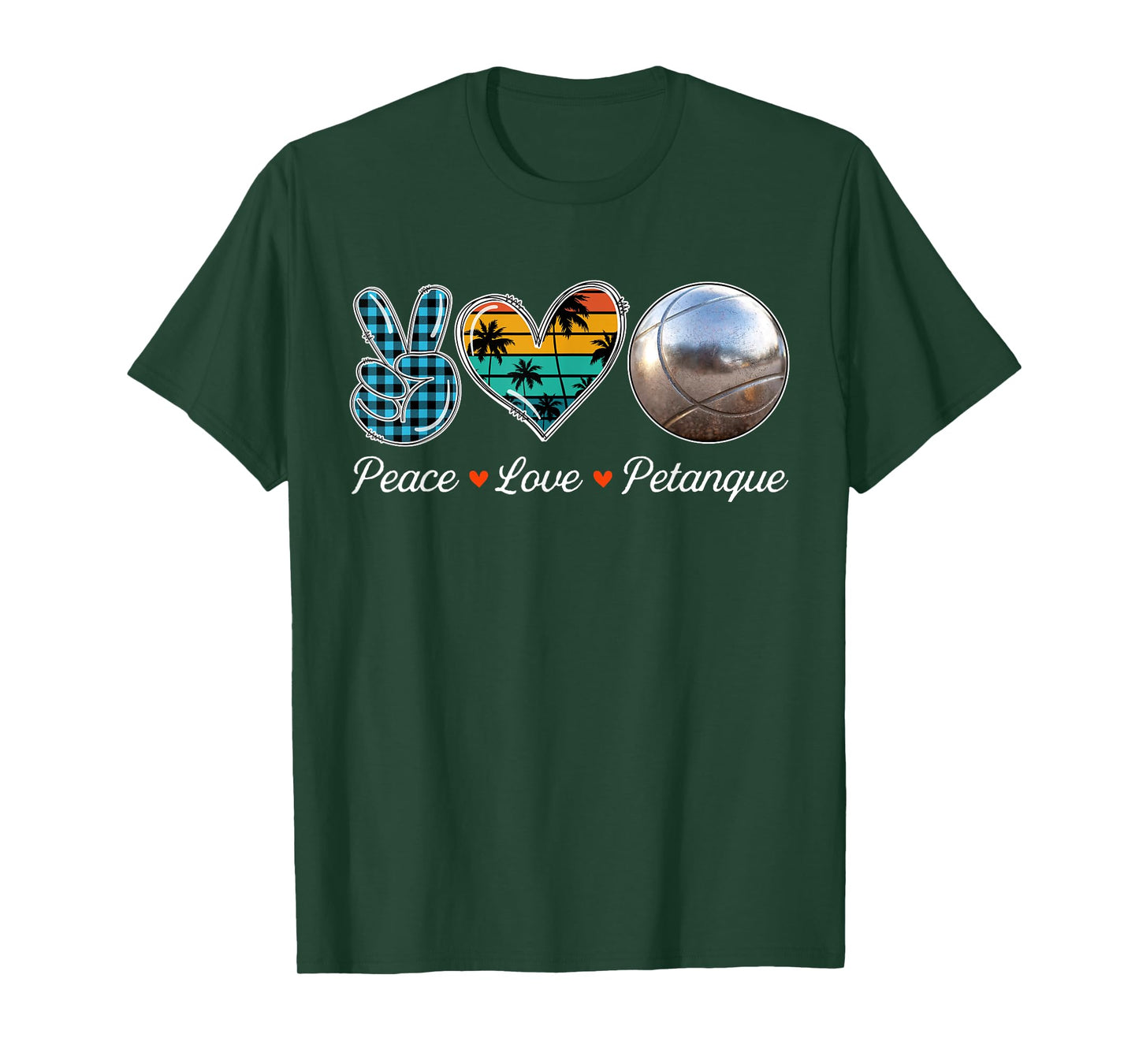 Peace Love Costume Petanque Cute Hand Sign Player Lover T-Shirt