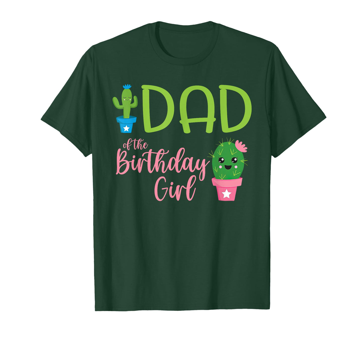 Dad of The Birthday Girl Cactus Boho Matching Family T-Shirt