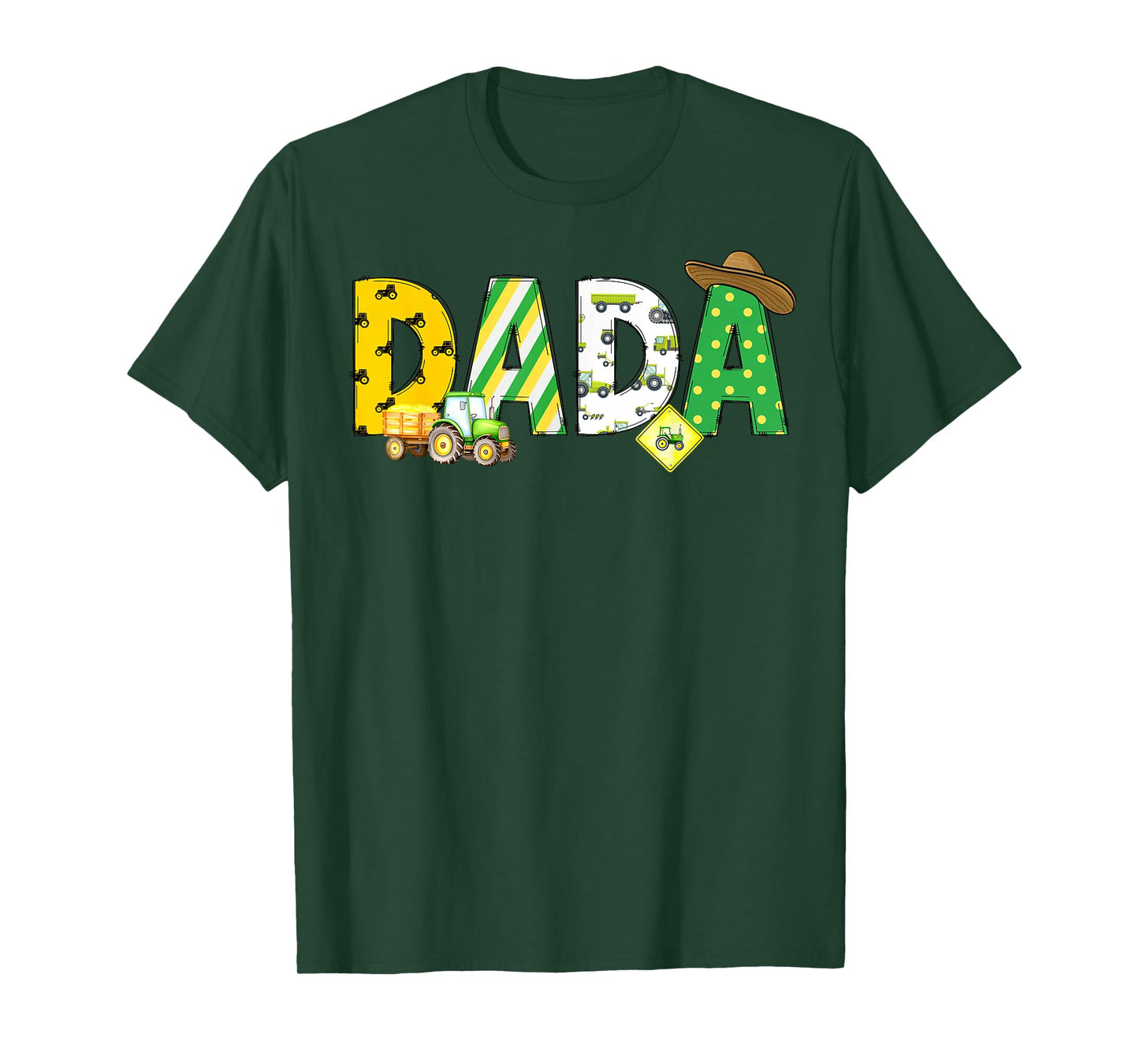 Dada of The Birthday Boy Tractors Farm Trucks Family Party T-Shirt