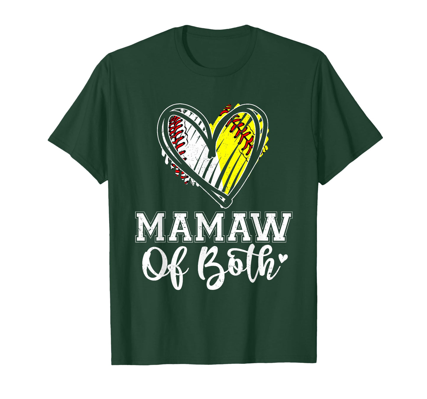 Mamaw Of Both Baseball Softball Mamaw Mothers Day T-Shirt