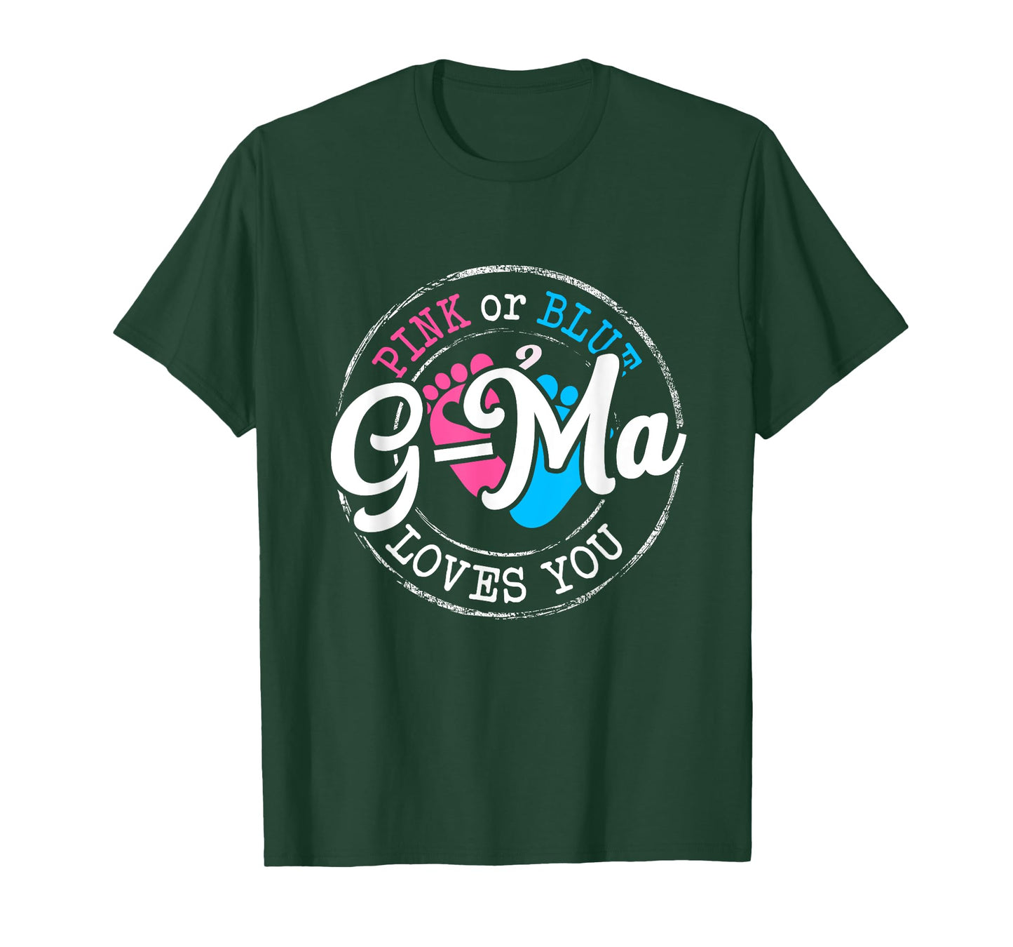 Pink or Blue G-Ma Loves You Gender Reveal Family T-Shirt