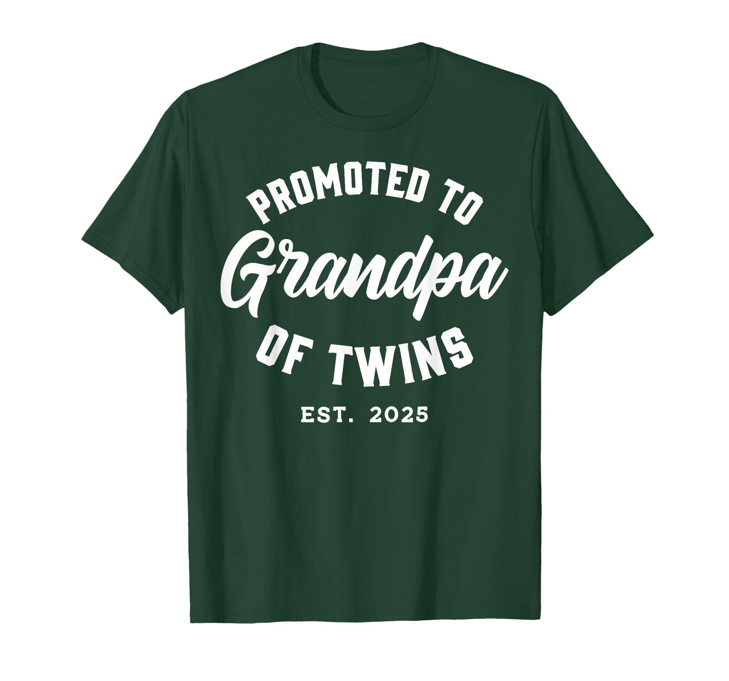 Twins Baby Announcement Family Gifts & Apparel Promoted to Grandma of Twins 2025 Black Classic Fit Crew Neck Short Sleeve T-Shirt for Women Grandmothers Size Small