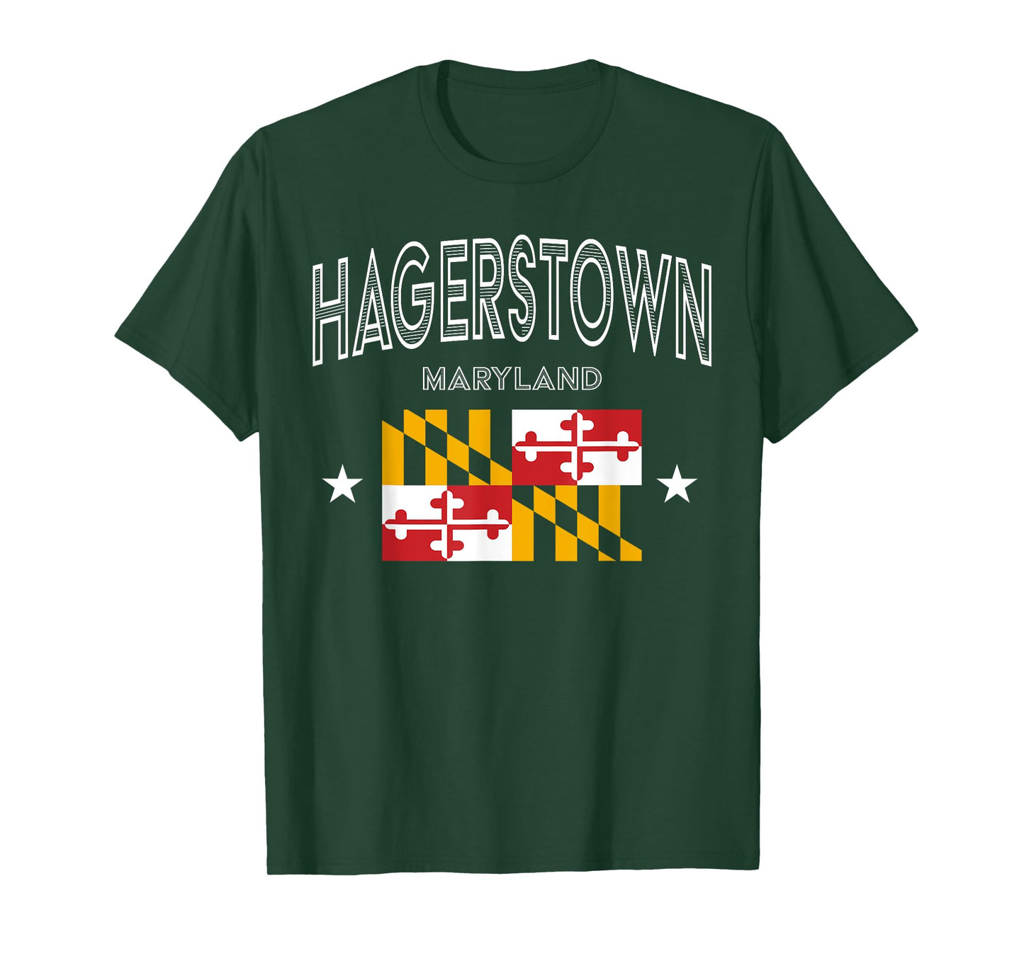 Retro Hagerstown Maryland MD Flag Sport Throwback T-Shirt