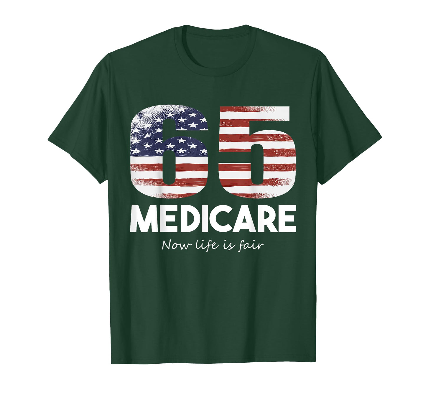 65th Birthday Medicare American Flag Men Women USA Vintage T-Shirt