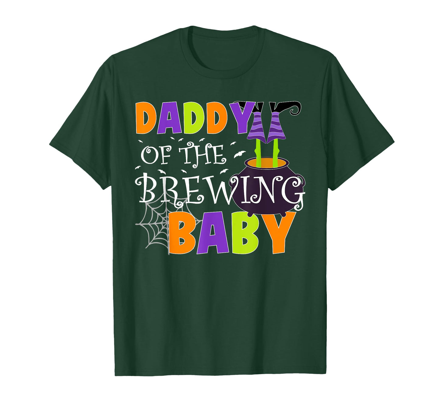 Daddy Of The Brewing Baby Halloween Witch Baby Shower Spooky T-Shirt