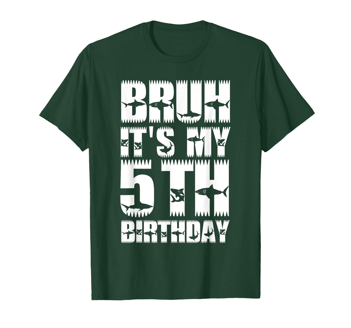 Kids Bruh It's My 5th Birthday Party Shark Lover Boys Bday T-Shirt