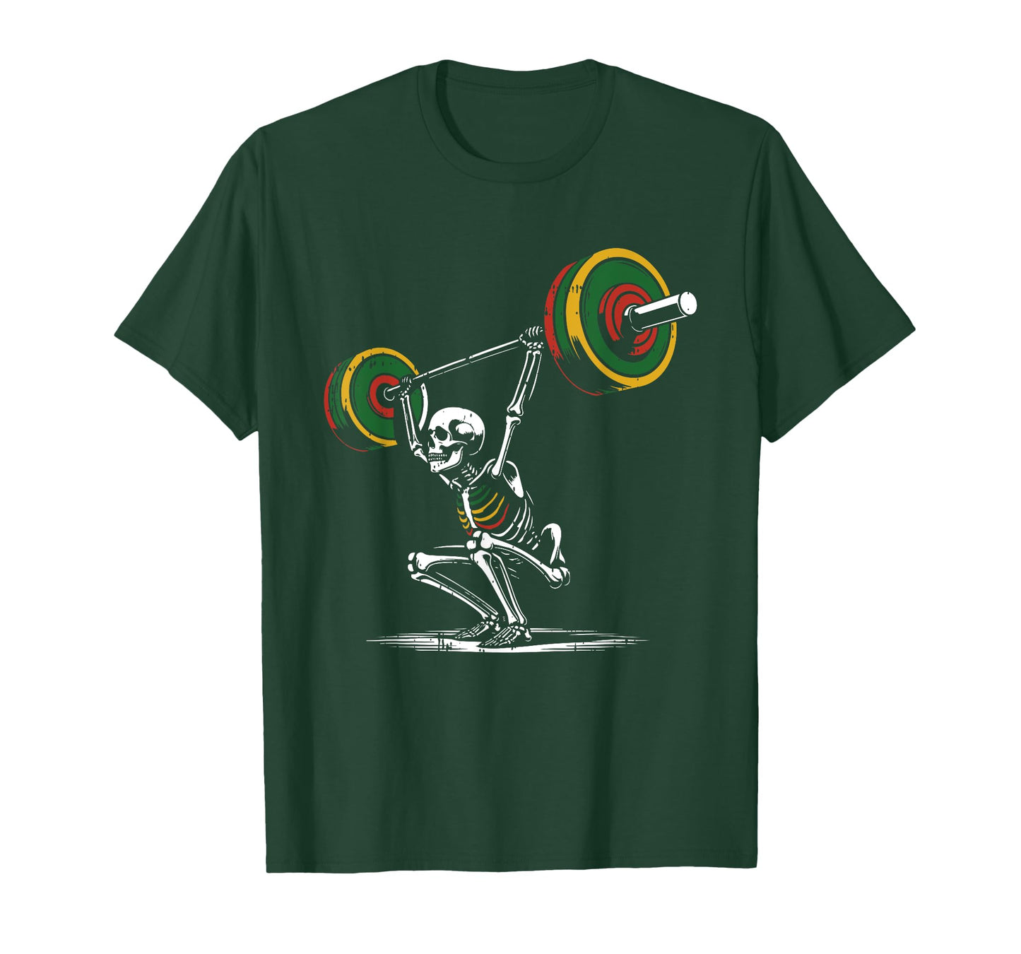 Skeleton Lifting Fathers Day Gym Workout Dad Papa Men T-Shirt