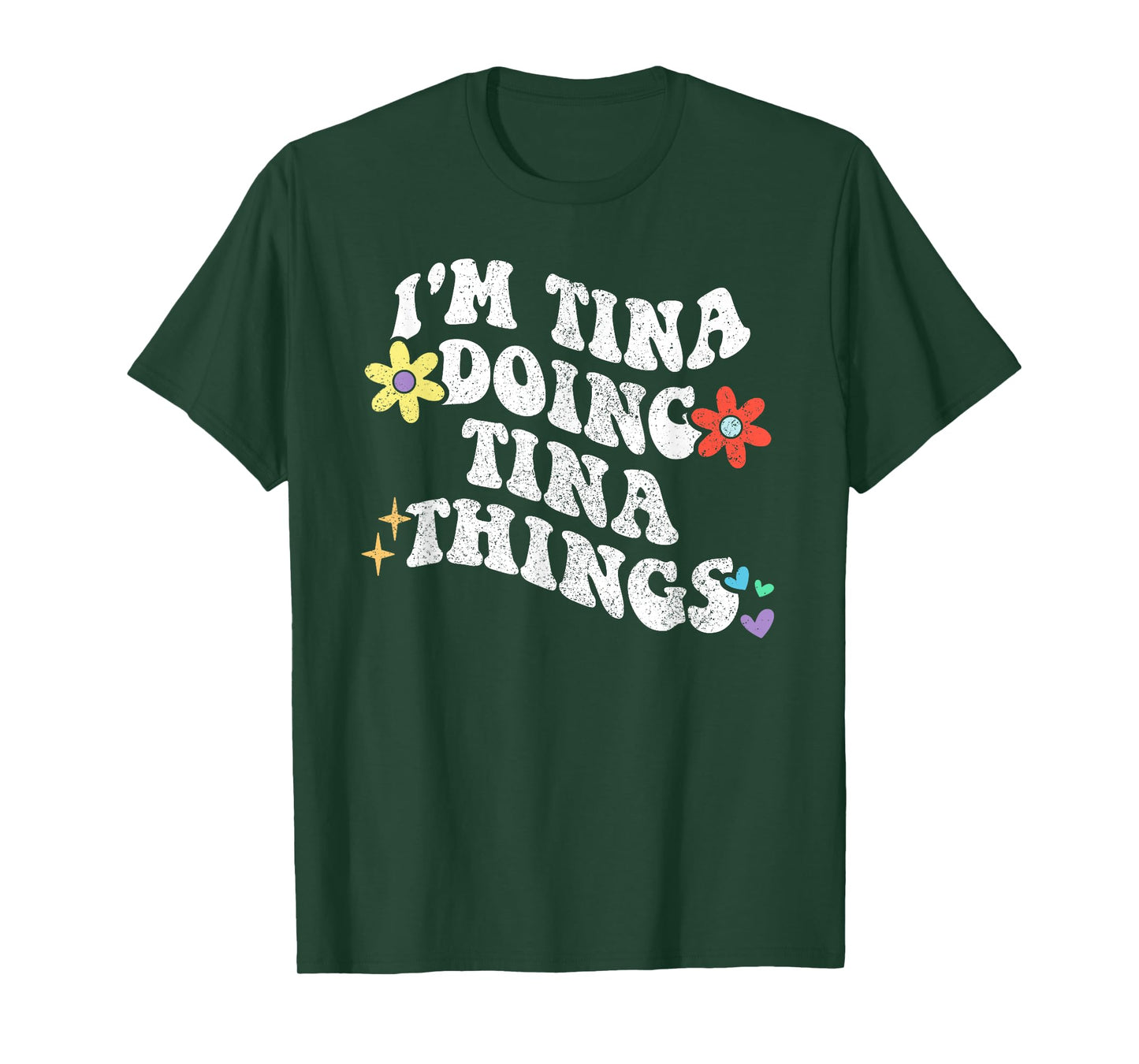 Retro Groovy Im TINA Doing TINA Things Funny Mother's Day T-Shirt
