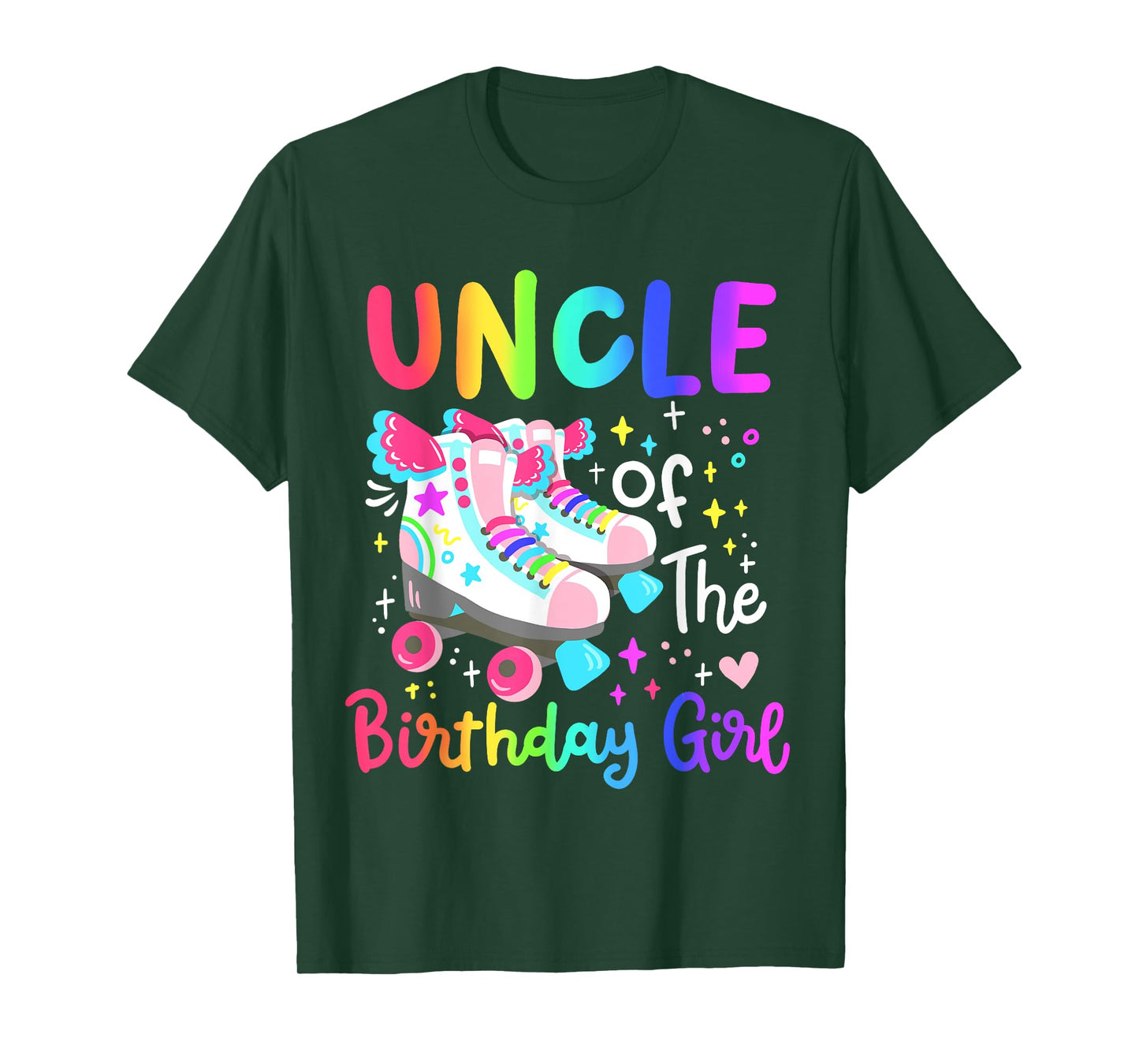Uncle of the Birthday Girl Skater Roller Skate Family Party T-Shirt