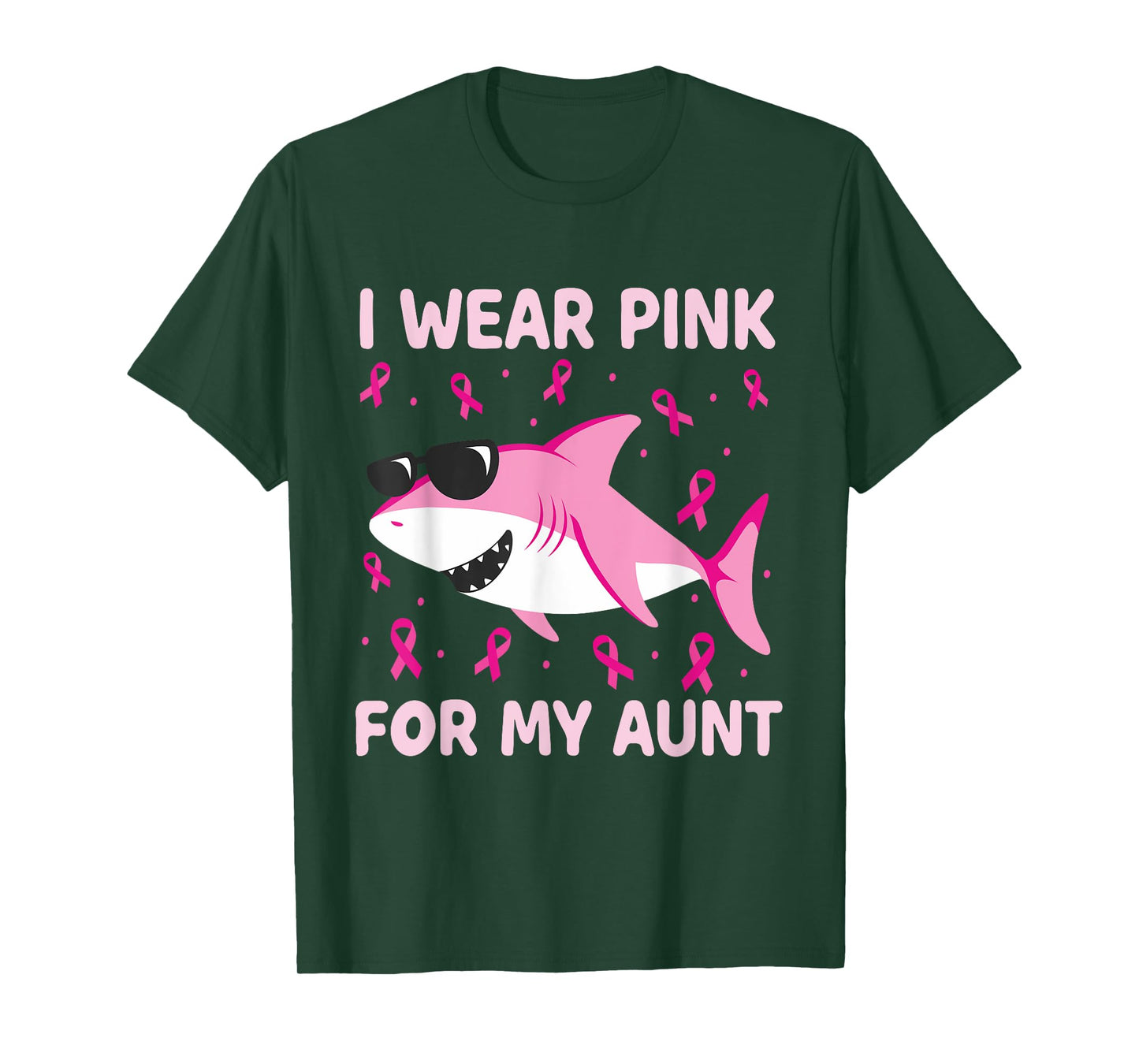 Shark I Wear Pink For My Aunt Breast Cancer Kids Boy T-Shirt