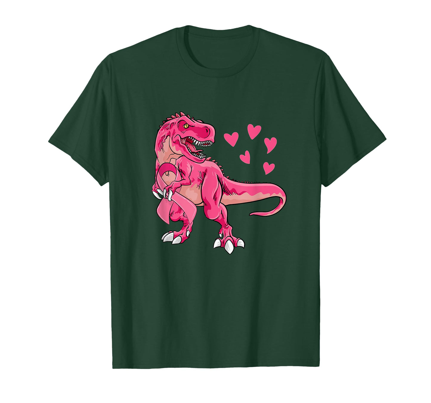 Pink T-Rex Breast Cancer Awareness Ribbon Toddler Boys Kids T-Shirt