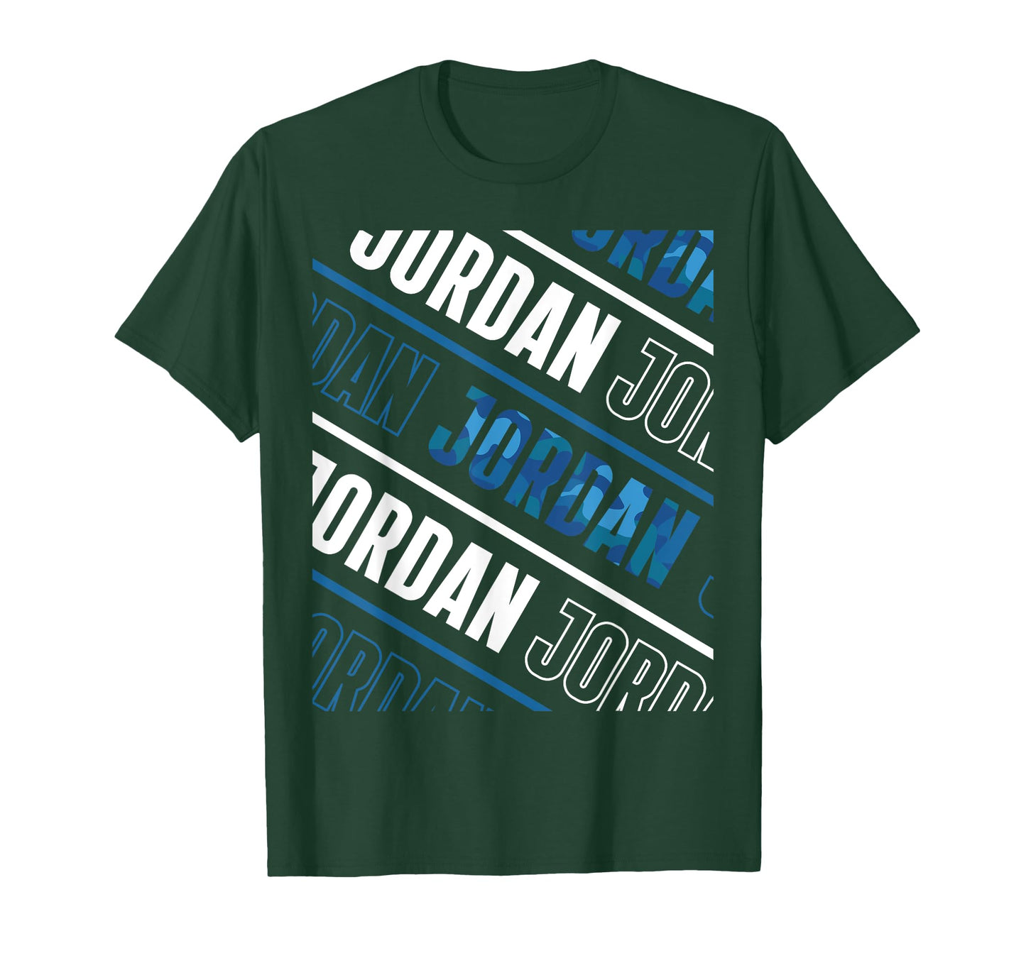 Diagonal Jordan Pattern Camo Pattern Blue Camouflage T-Shirt