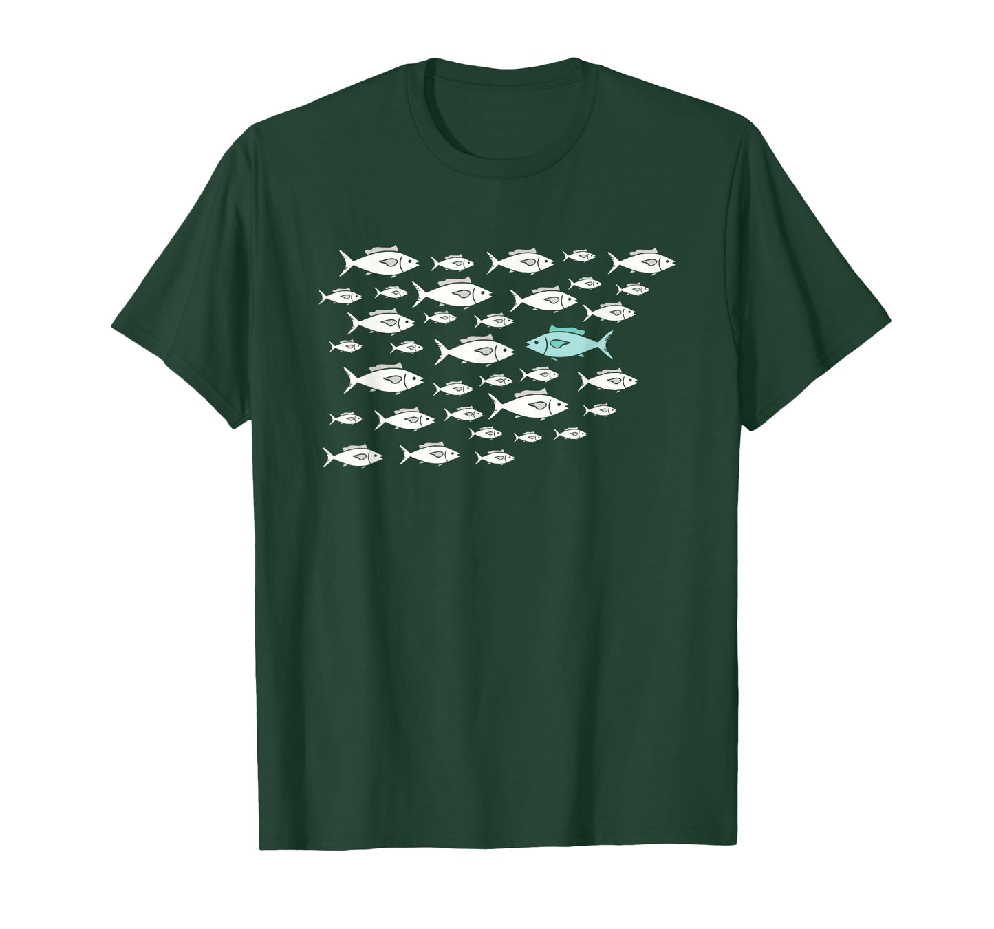 Fish Swimming Against The Current Be Yourself Different T-Shirt, Small, Black
