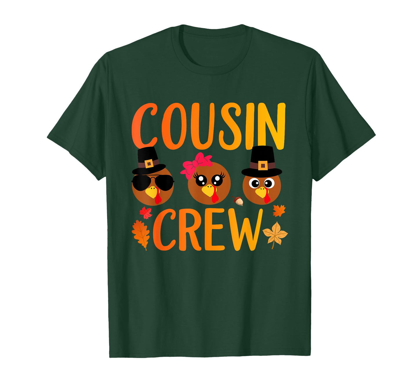 Cousin Crew Thanksgiving Kids Family Matching Turkey Day T-Shirt