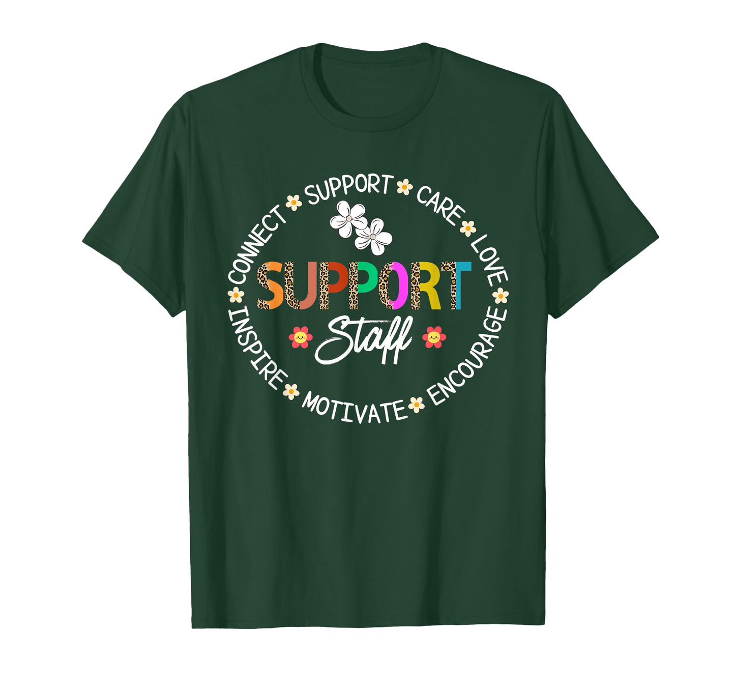 Support Staff Appreciation Leopard Week Back to School Women T-Shirt
