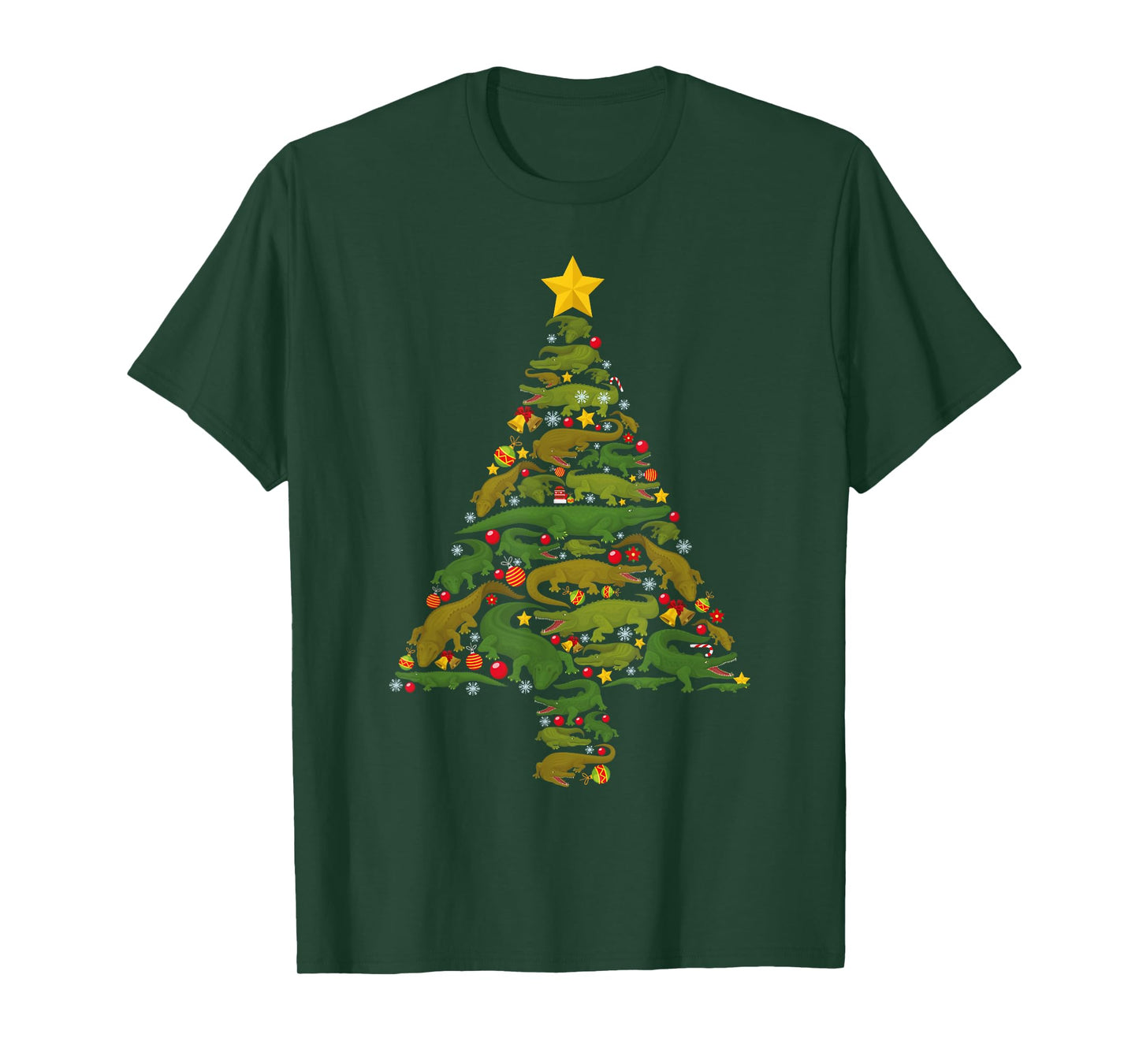 Funny Alligator Christmas Tree Crocodile Xmas Women Men Kids T-Shirt
