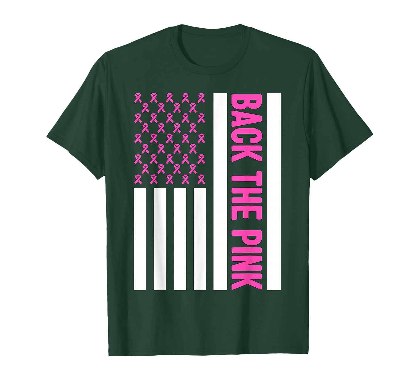 Back The Pink Warrior Flag American Breast Cancer Awareness T-Shirt