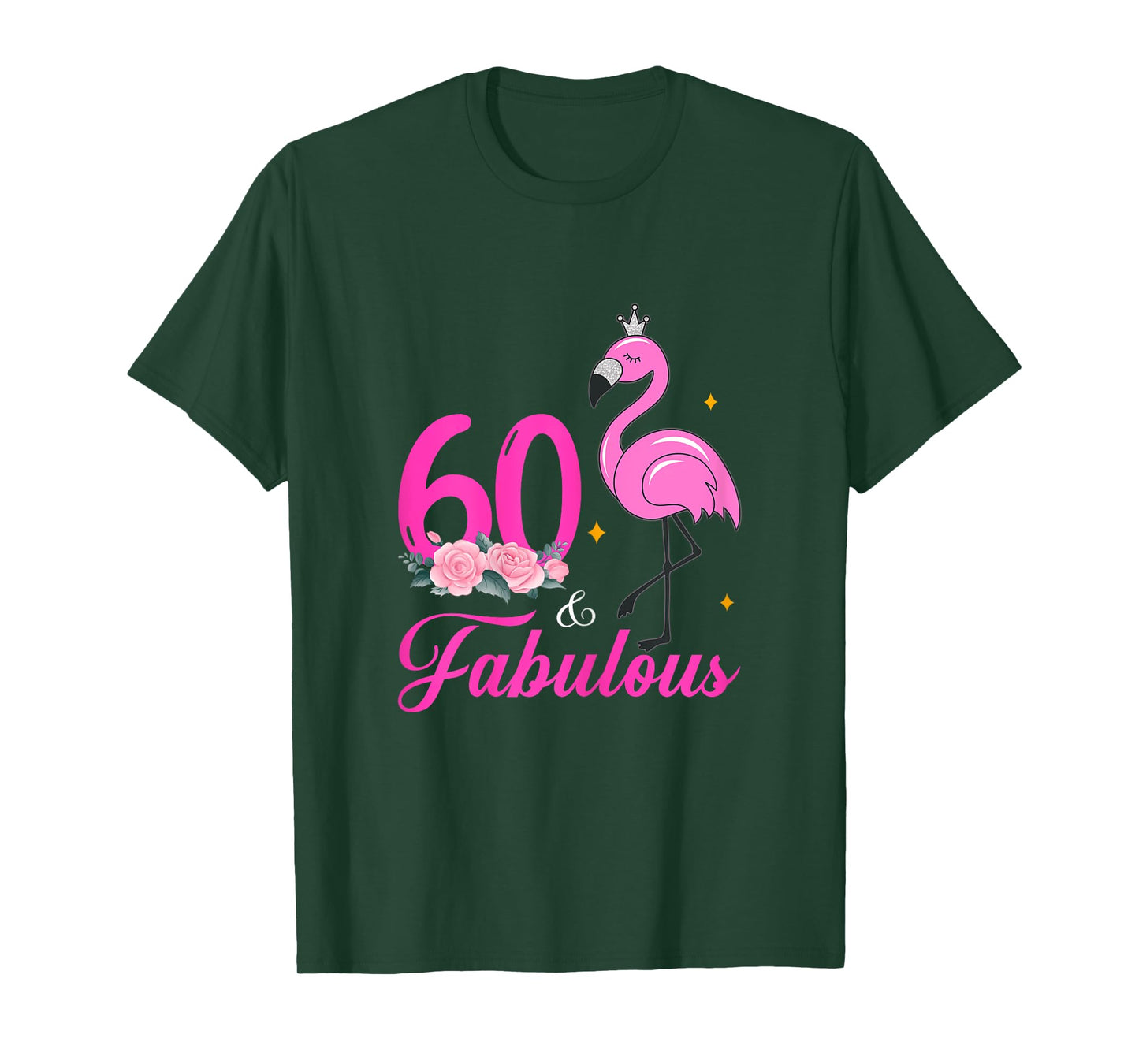 60 And Fabulous Flamingo 60 Year Old 60 Birthday Decorations T-Shirt