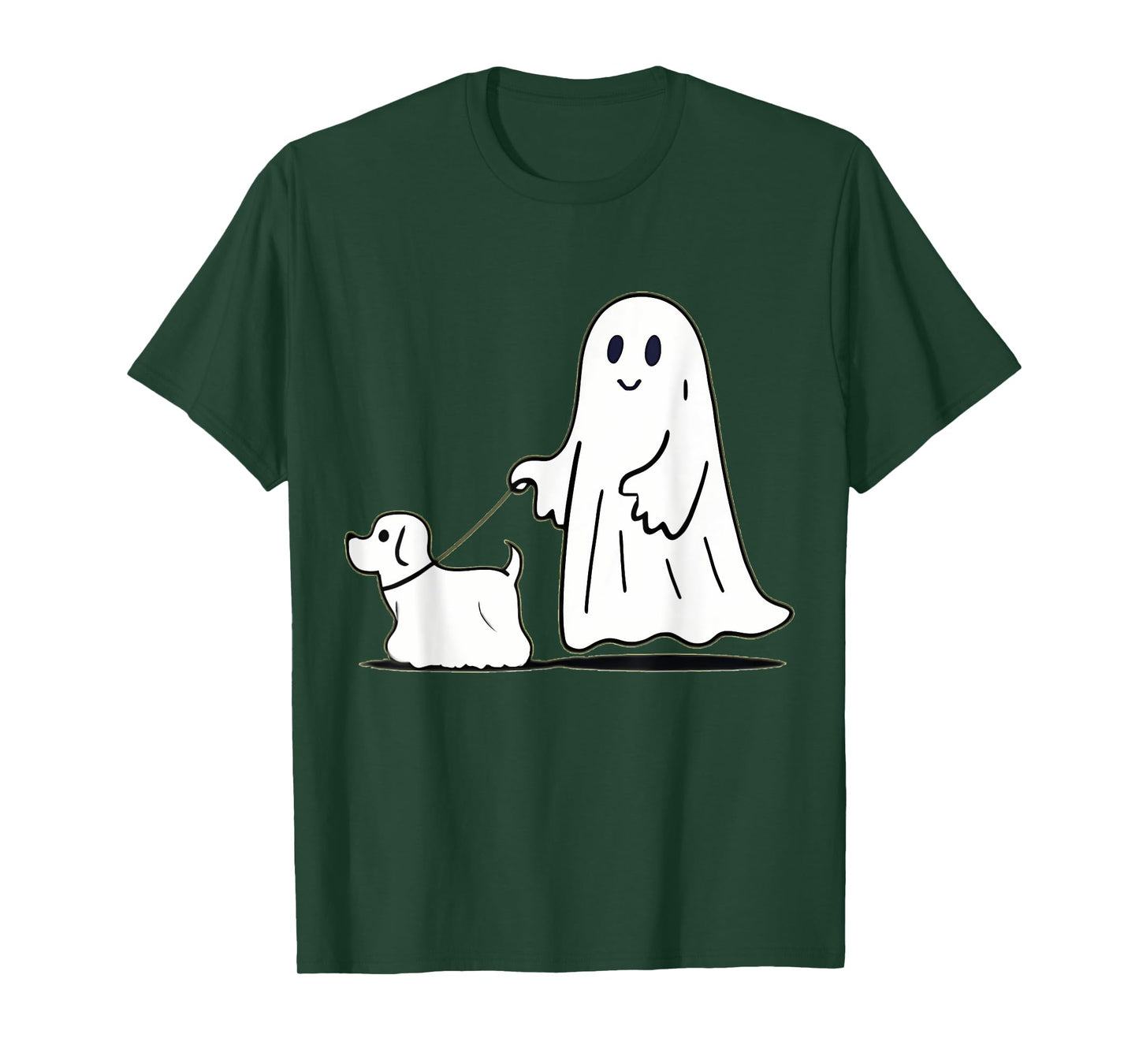 Ghost Walking Dog Ghostie Funny Halloween Dog Lover T-Shirt