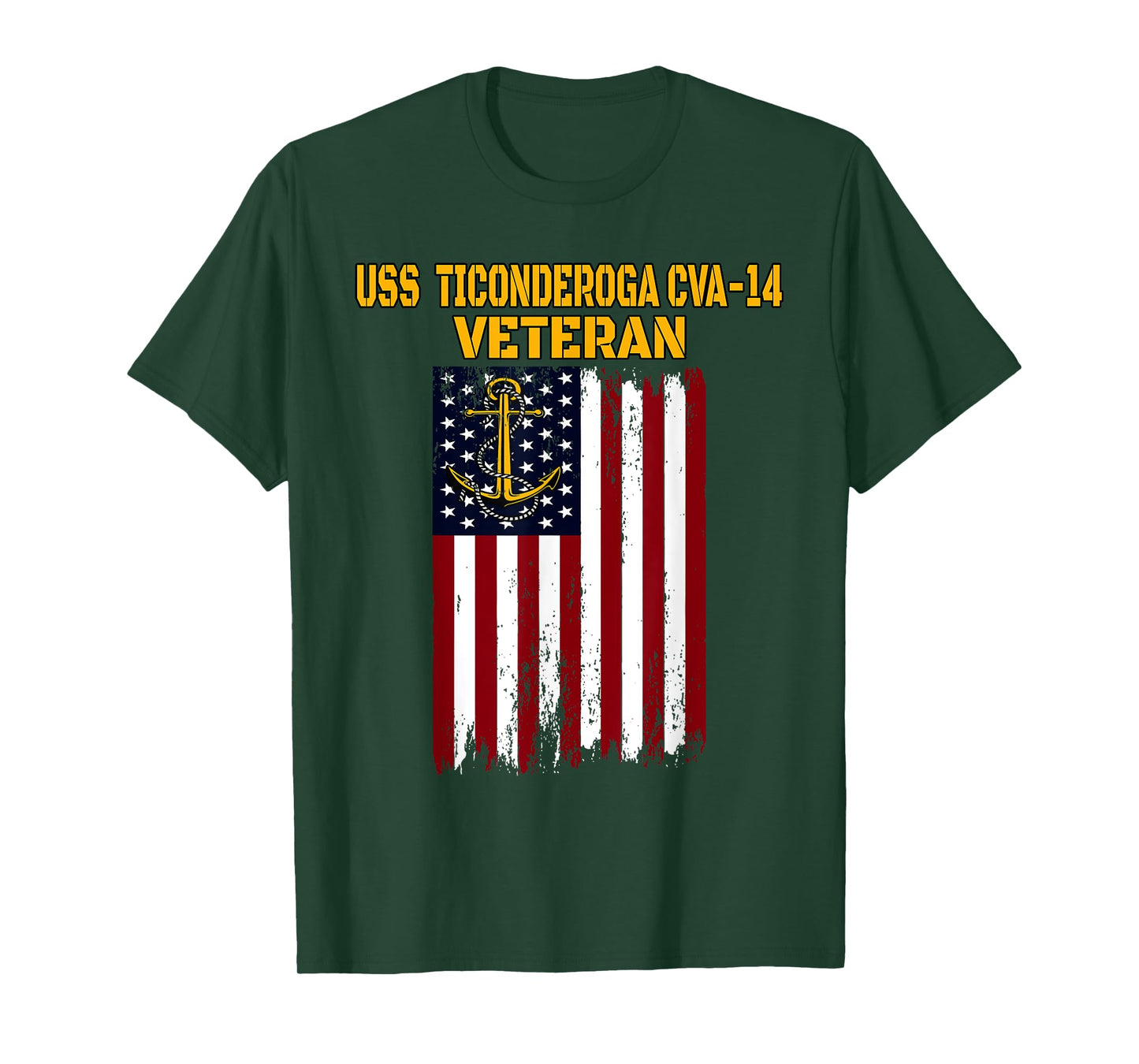 USS Ticonderoga CVA-14 Aircraft Carrier Veterans Day Fathers T-Shirt