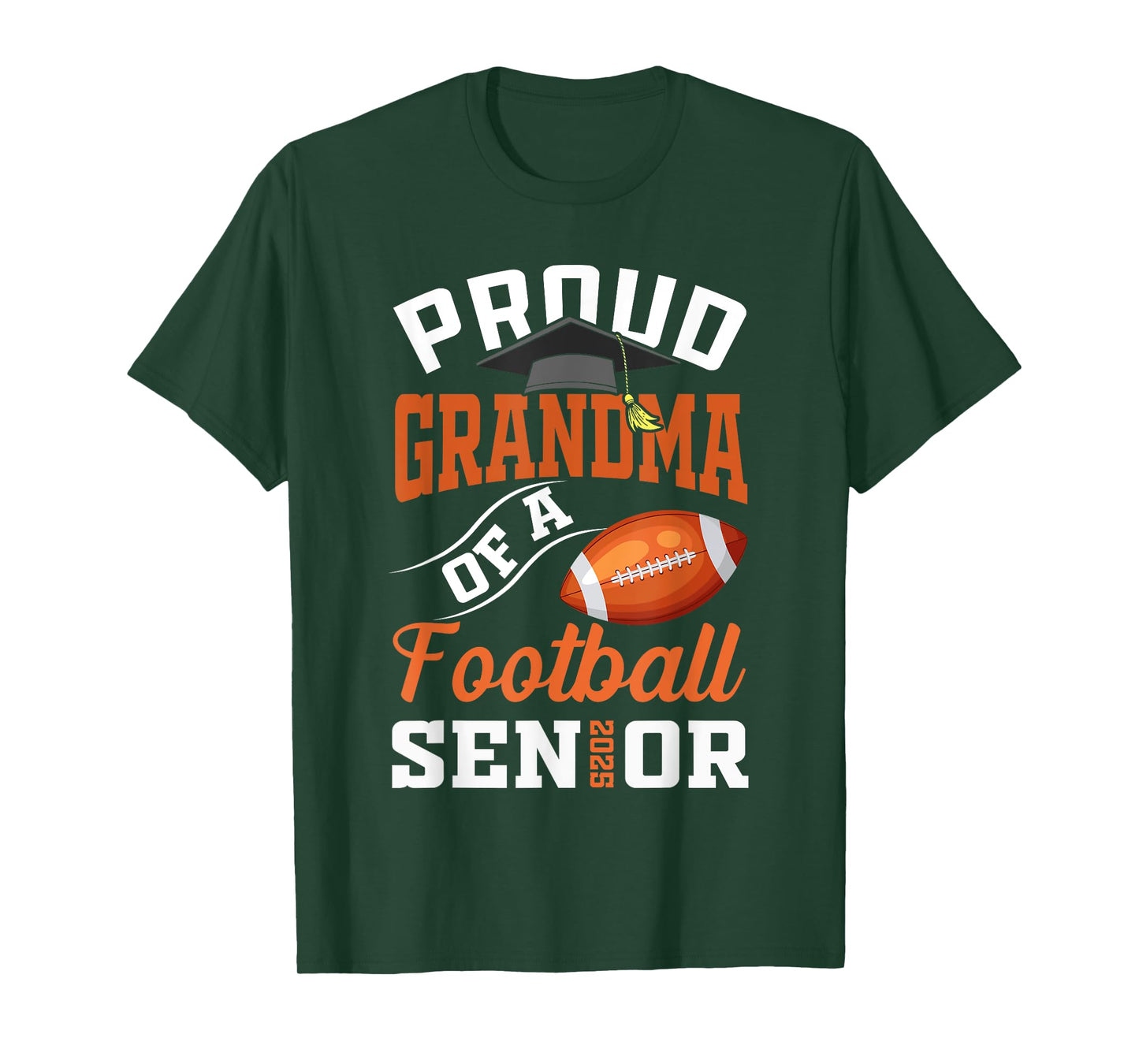Proud grandma of a football Senior class of 2025 graduation T-Shirt