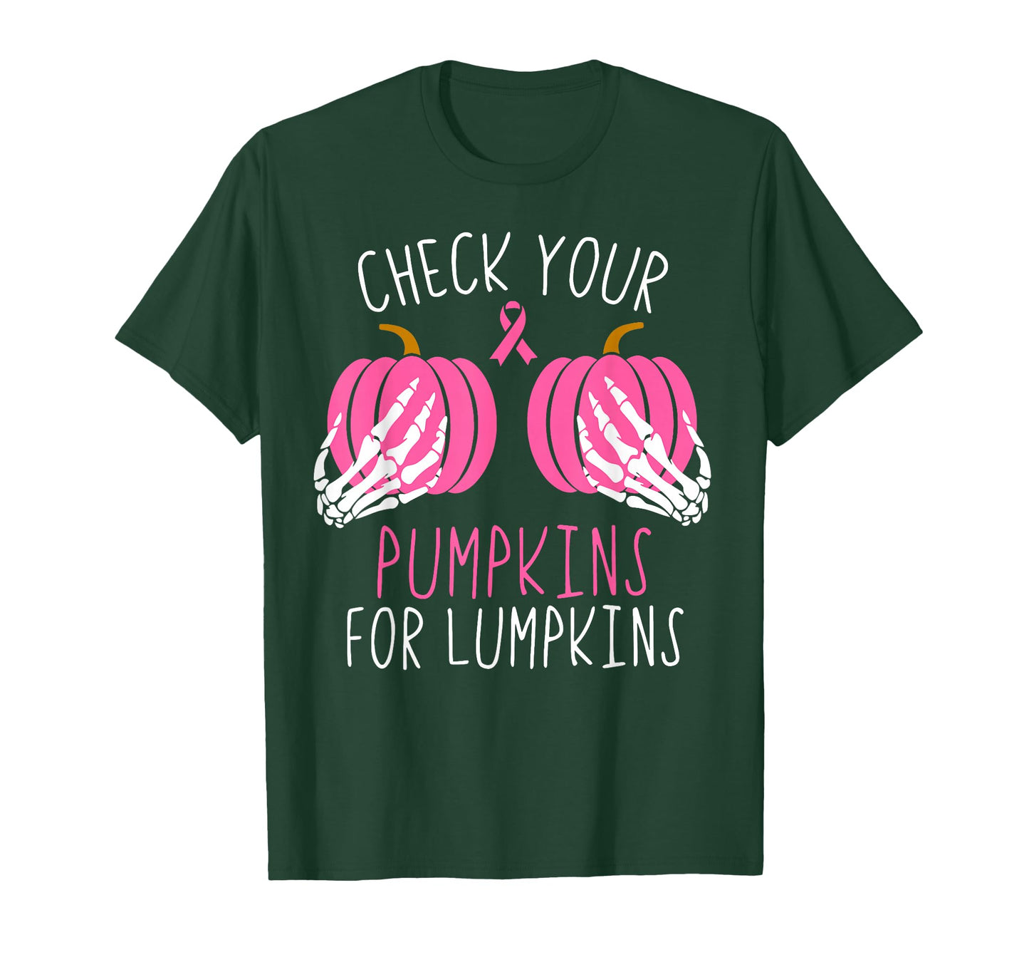 Check Your Pumpkins for Lumpkins Breast Cancer Awareness T-Shirt