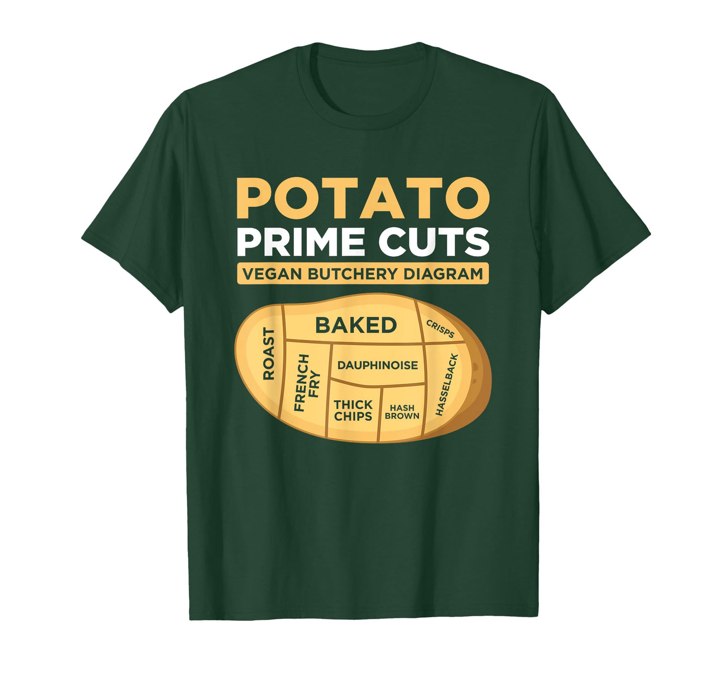Vegans Veggies Clothing Funny Potato Prime Cuts Vegan Vegetarian Gift Unisex Black T-Shirt