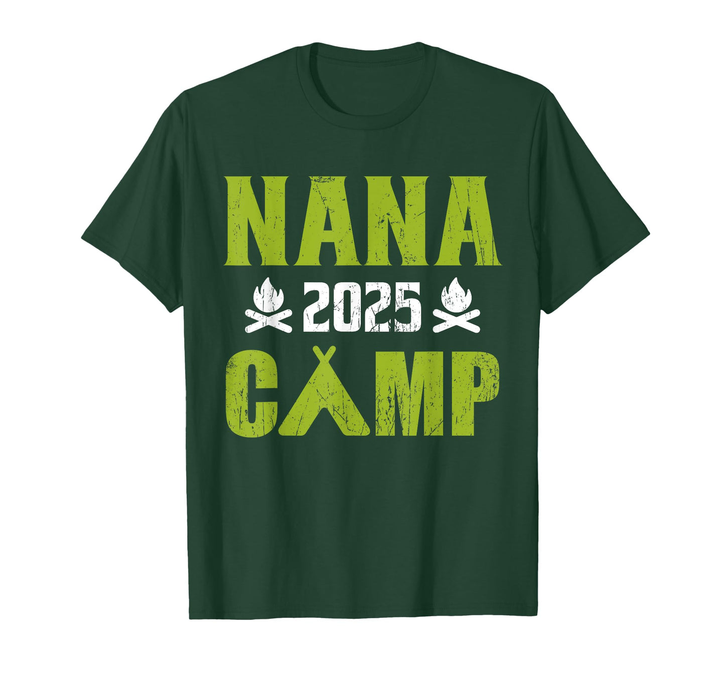 Nana Camp 2025 Family Vacation Summer Camping Crew Kids T-Shirt