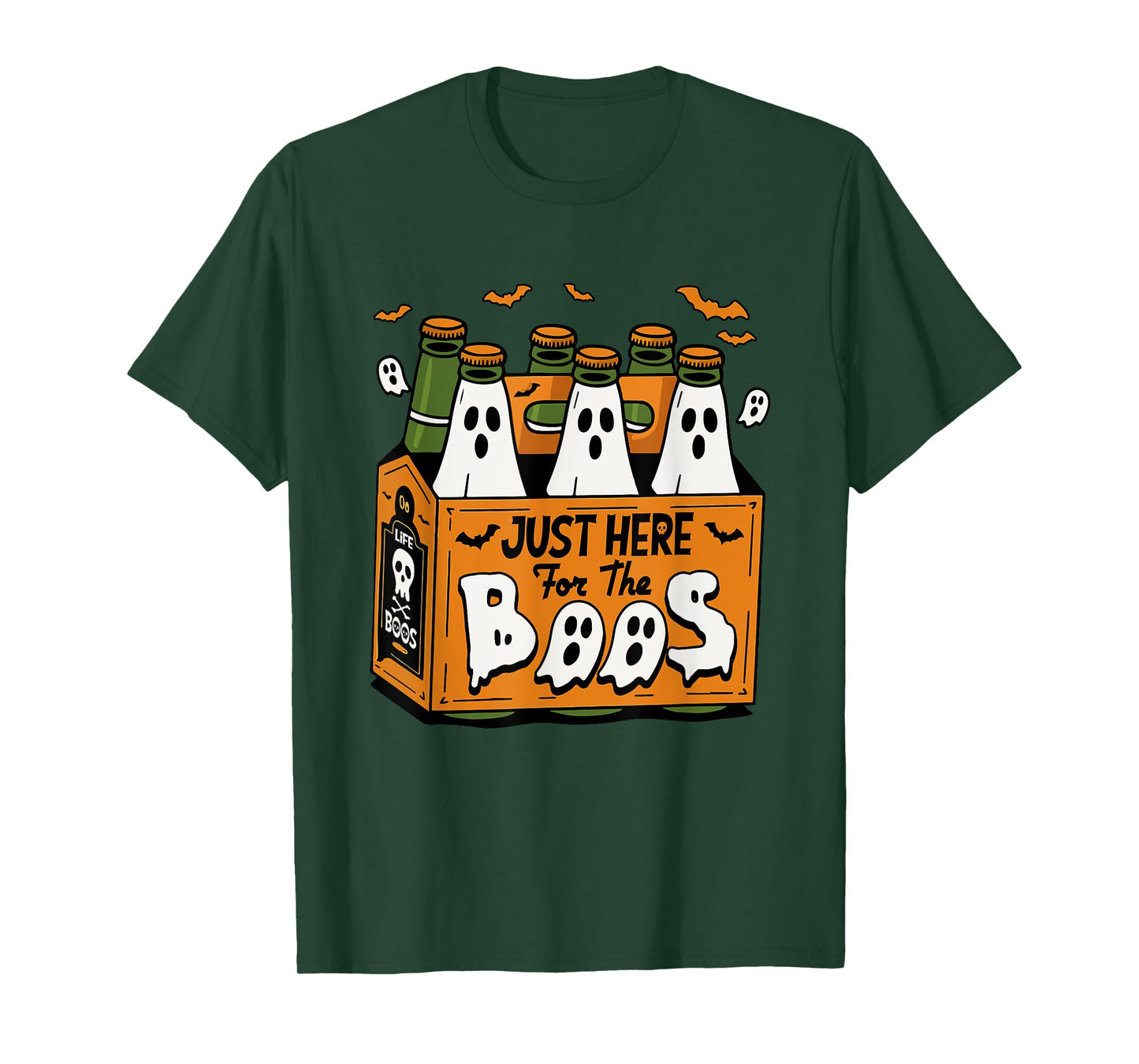 Here For Boos Halloween Beer Bottles Cosplay Boo Ghosts T-Shirt