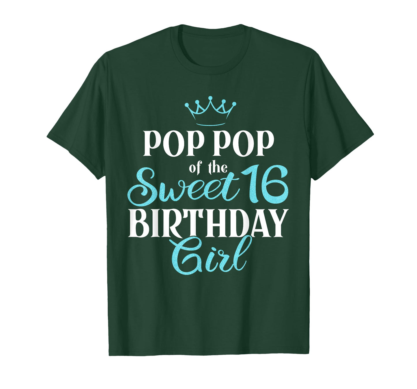 Pop Pop Of Sweet 16th Birthday Sixteen Squad Bday Party Blue T-Shirt